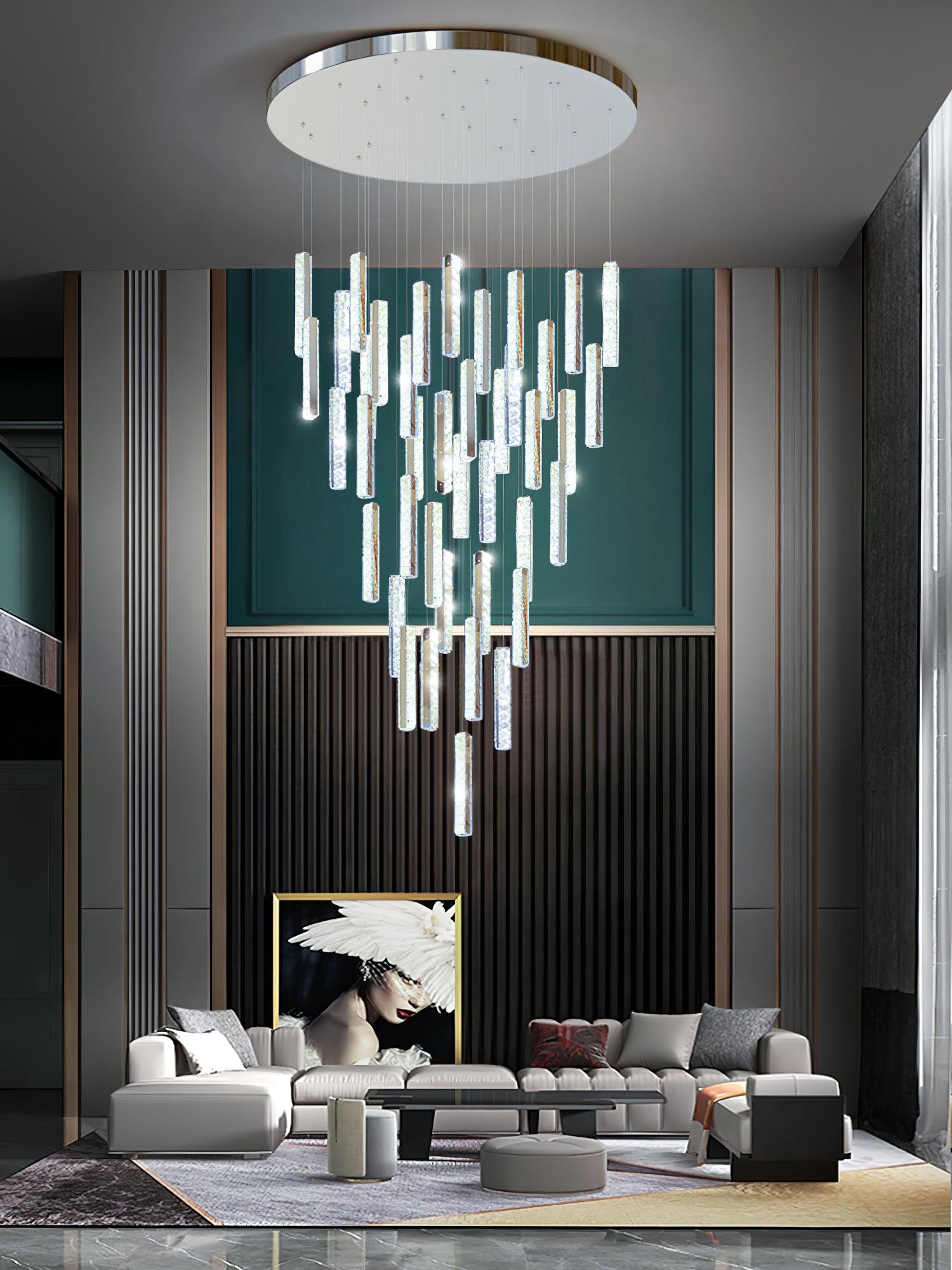 Lustra Kronleuchter Villa Forci Anhänger Silber Modern-Letslighting