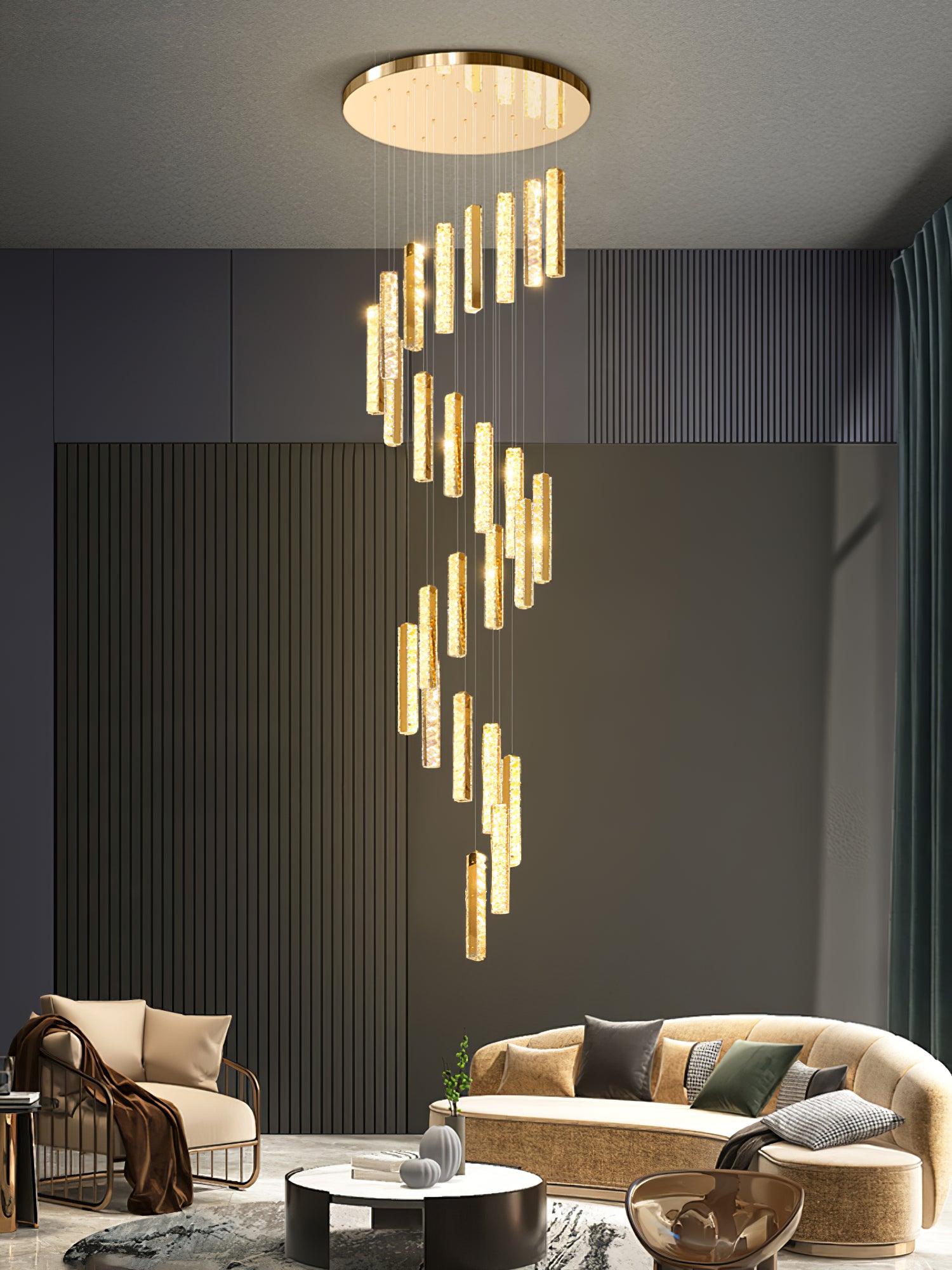 Lustra Kronleuchter Villa Forci Anhänger Silber Modern-Letslighting