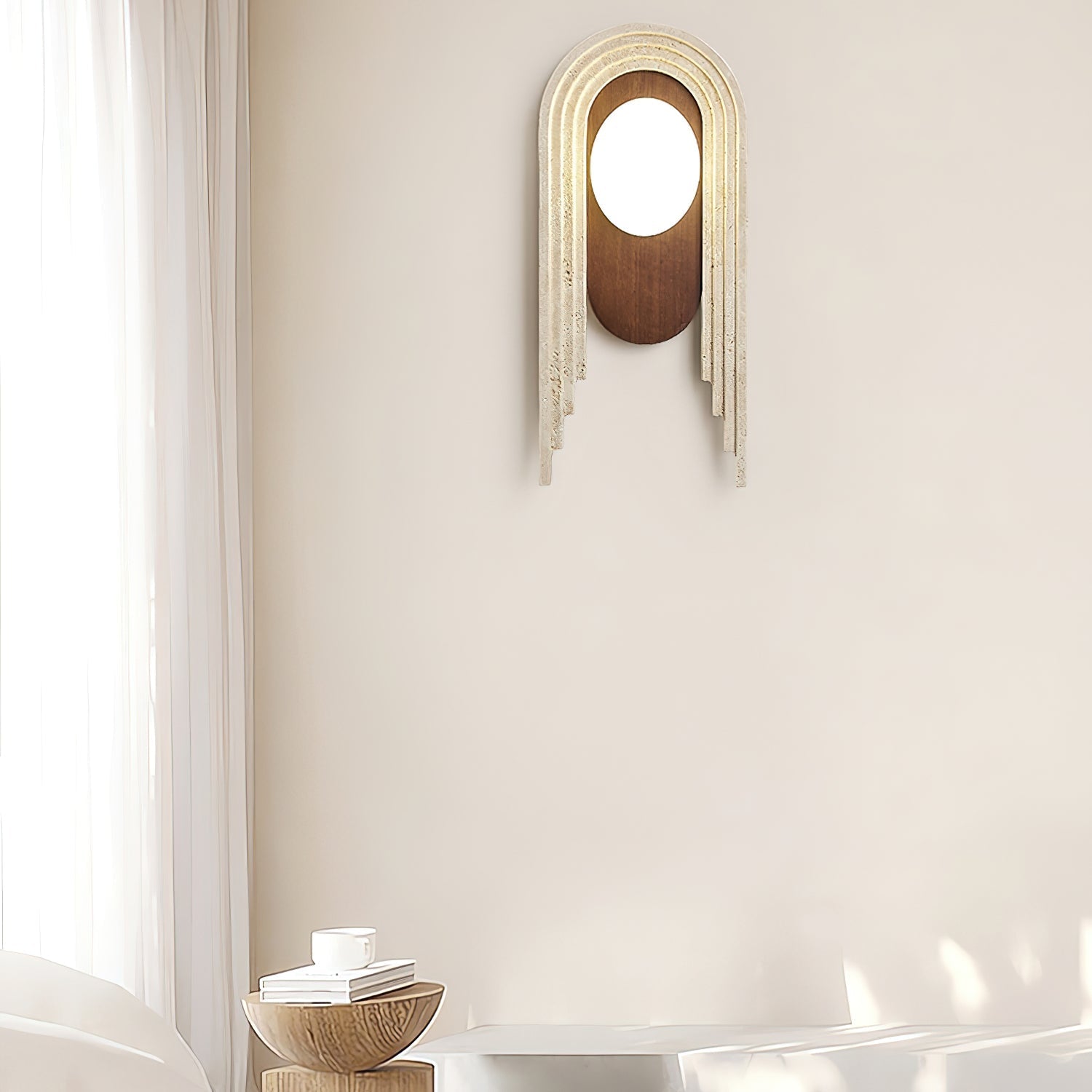 Uloryra Arch-Frame Travertine Wall Light - Neutralighting