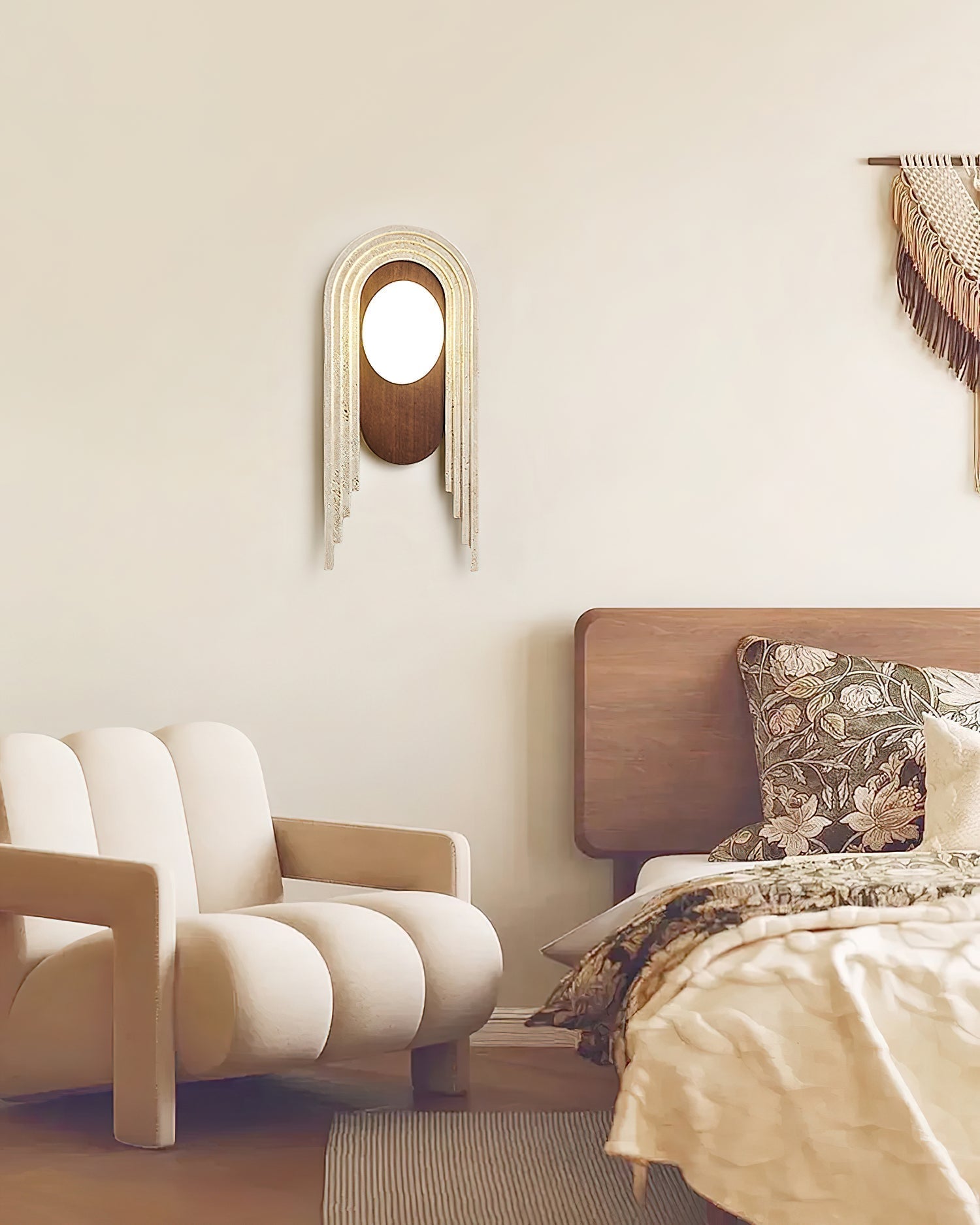 Uloryra Arch-Frame Travertine Wall Light - Neutralighting