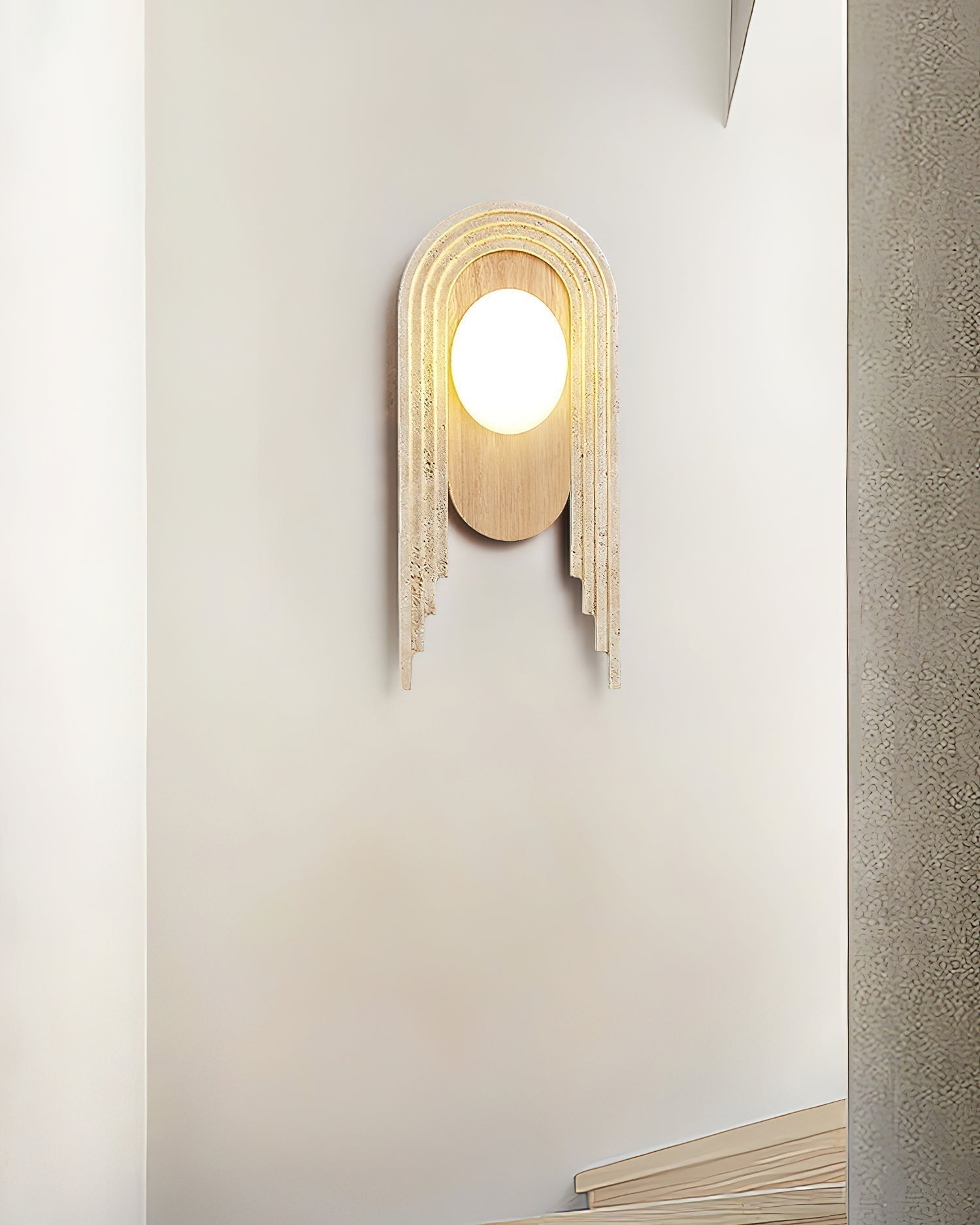Uloryra Arch-Frame Travertine Wall Light - Neutralighting