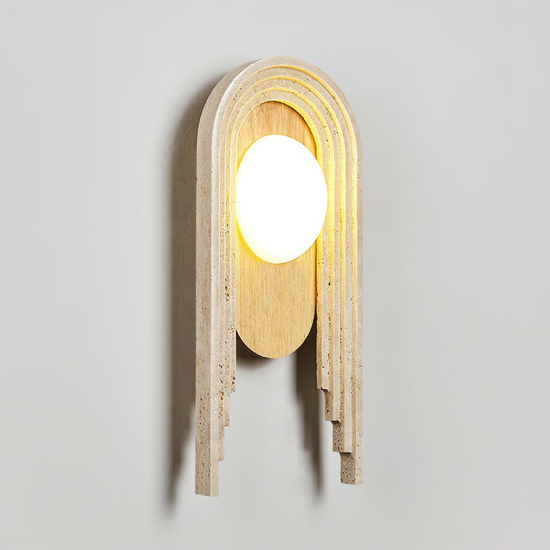 Uloryra Arch-Frame Travertine Wall Light - Neutralighting