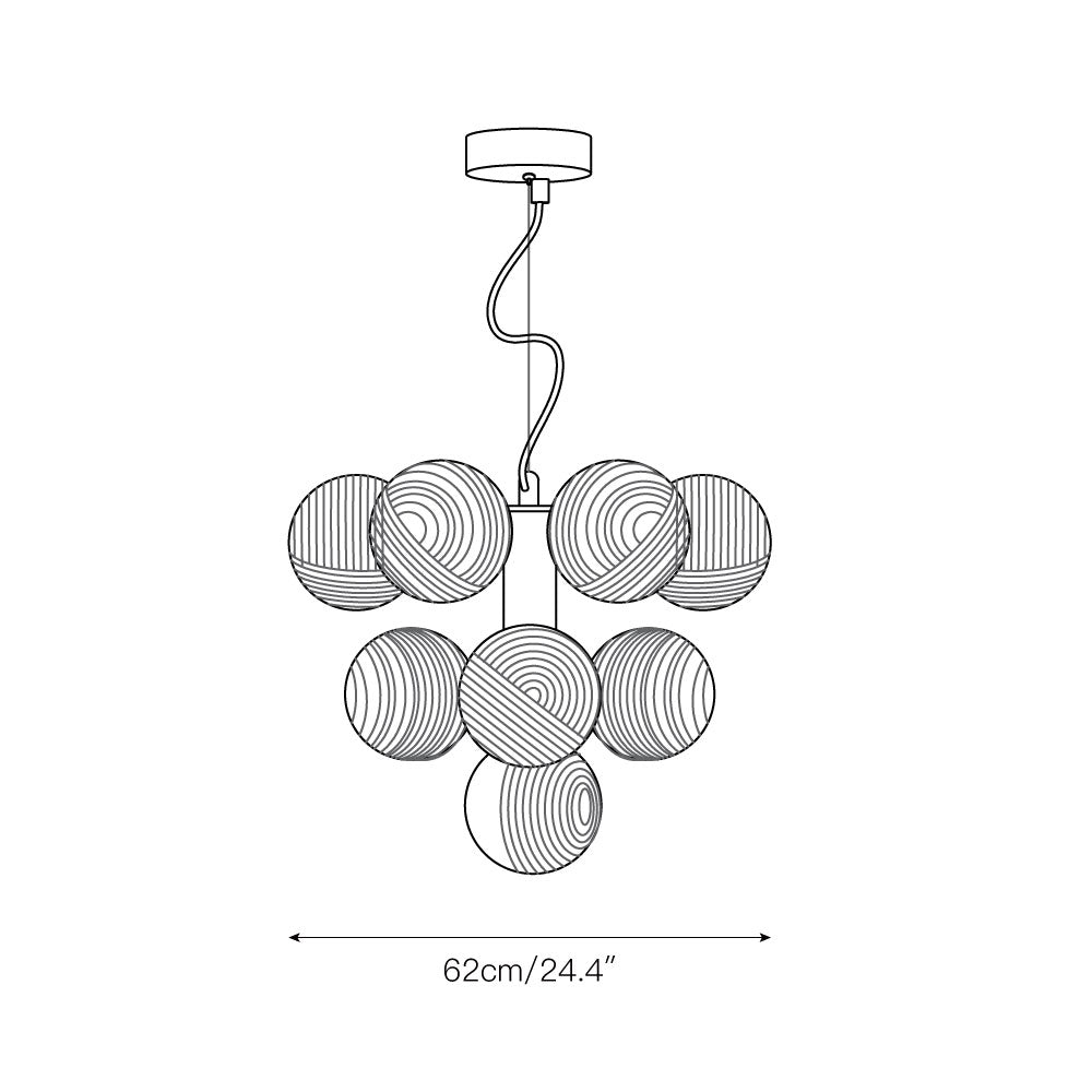 Alnorel 10-light Individual Creativity Metal Glass Chandelier - Letslighting