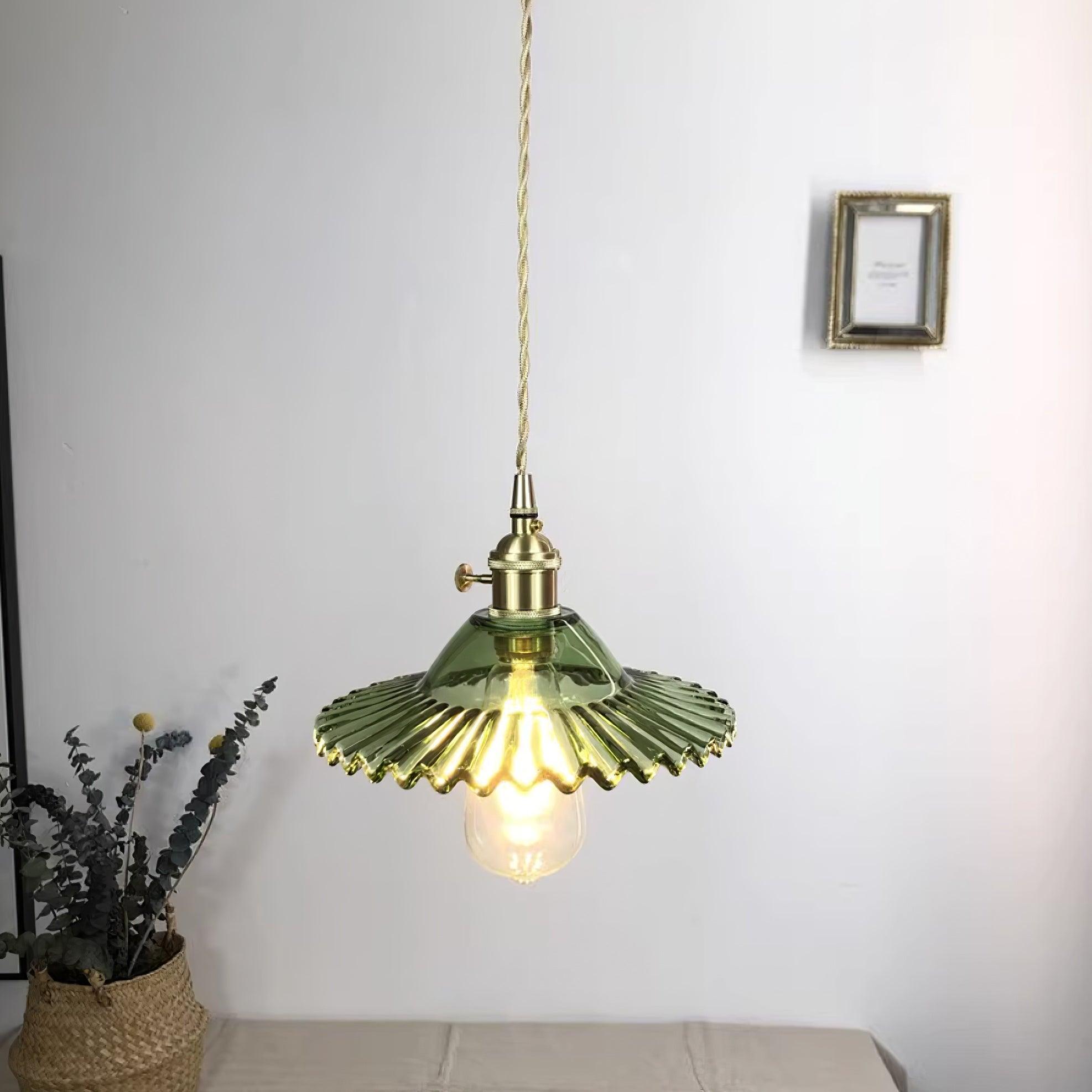 Pendelleuchte Geraffter Glasschirm Retro-Letslighting
