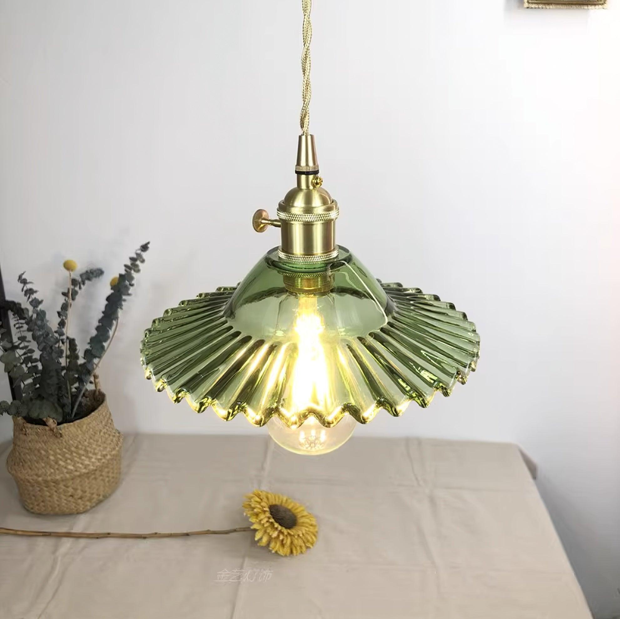 Pendelleuchte Geraffter Glasschirm Retro-Letslighting
