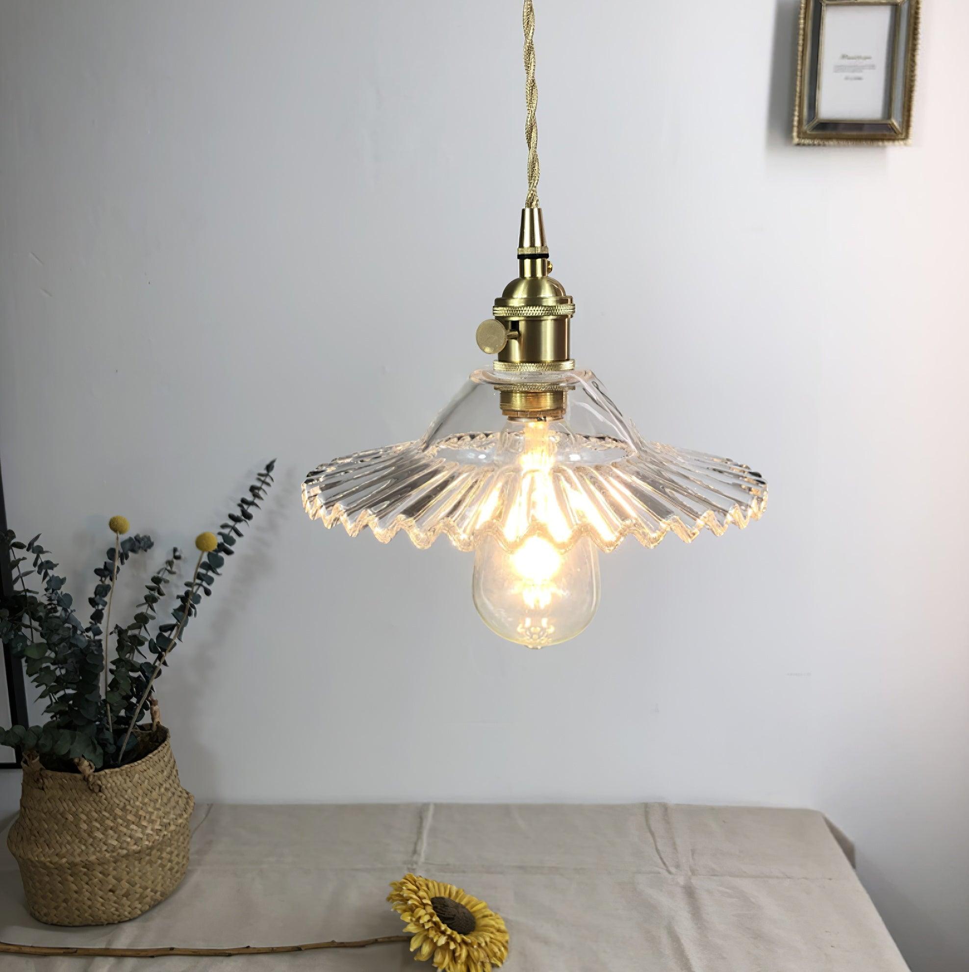 Pendelleuchte Geraffter Glasschirm Retro-Letslighting