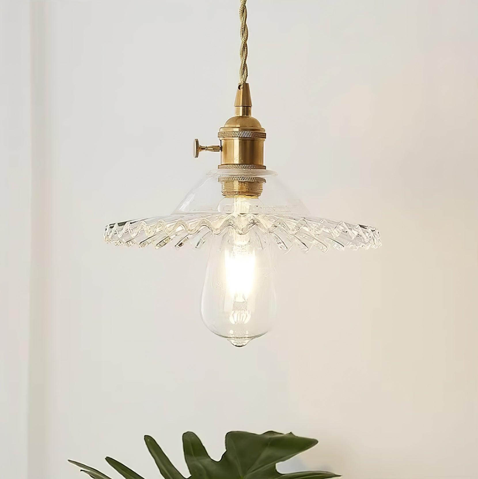 Pendelleuchte Geraffter Glasschirm Retro-Letslighting