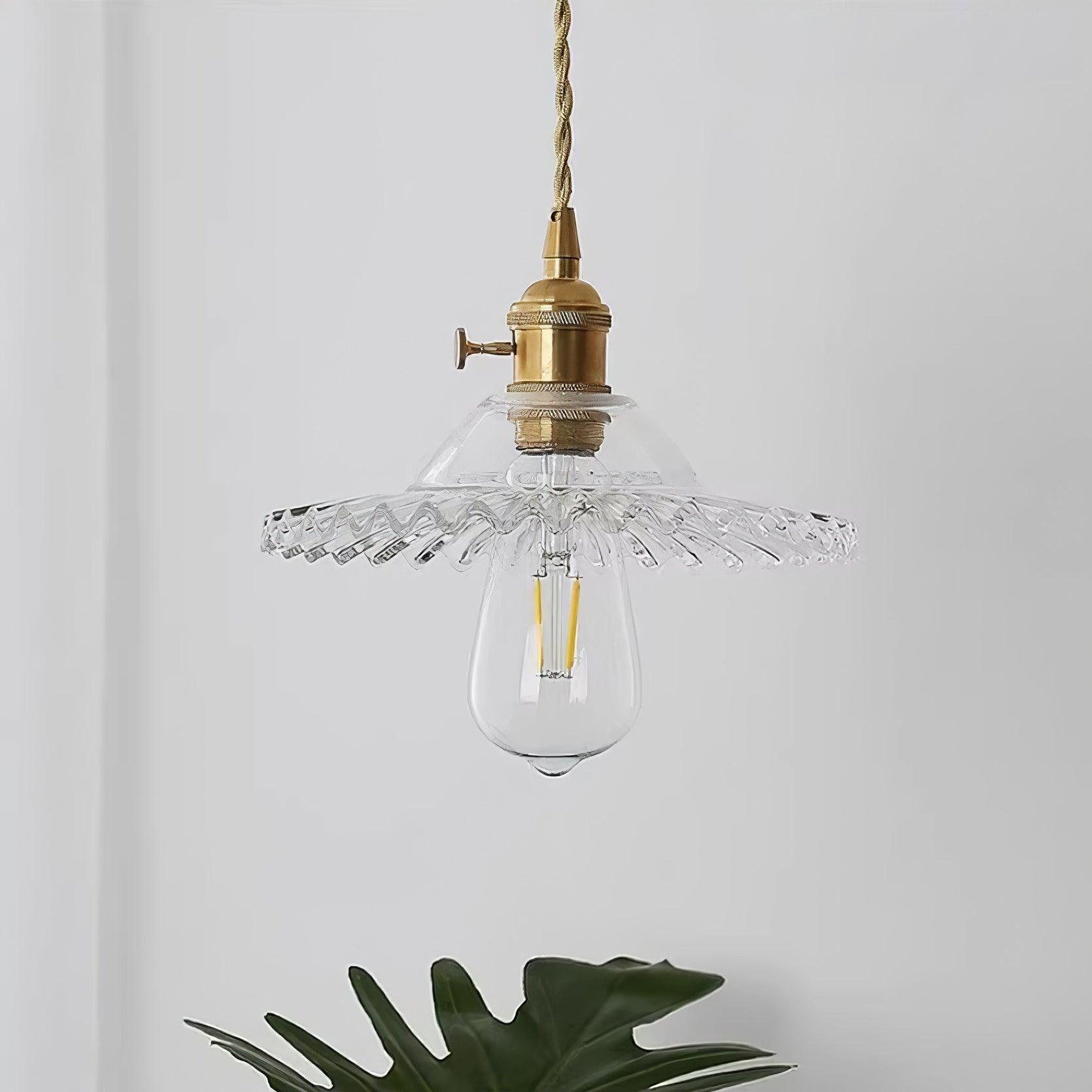 Pendelleuchte Geraffter Glasschirm Retro-Letslighting