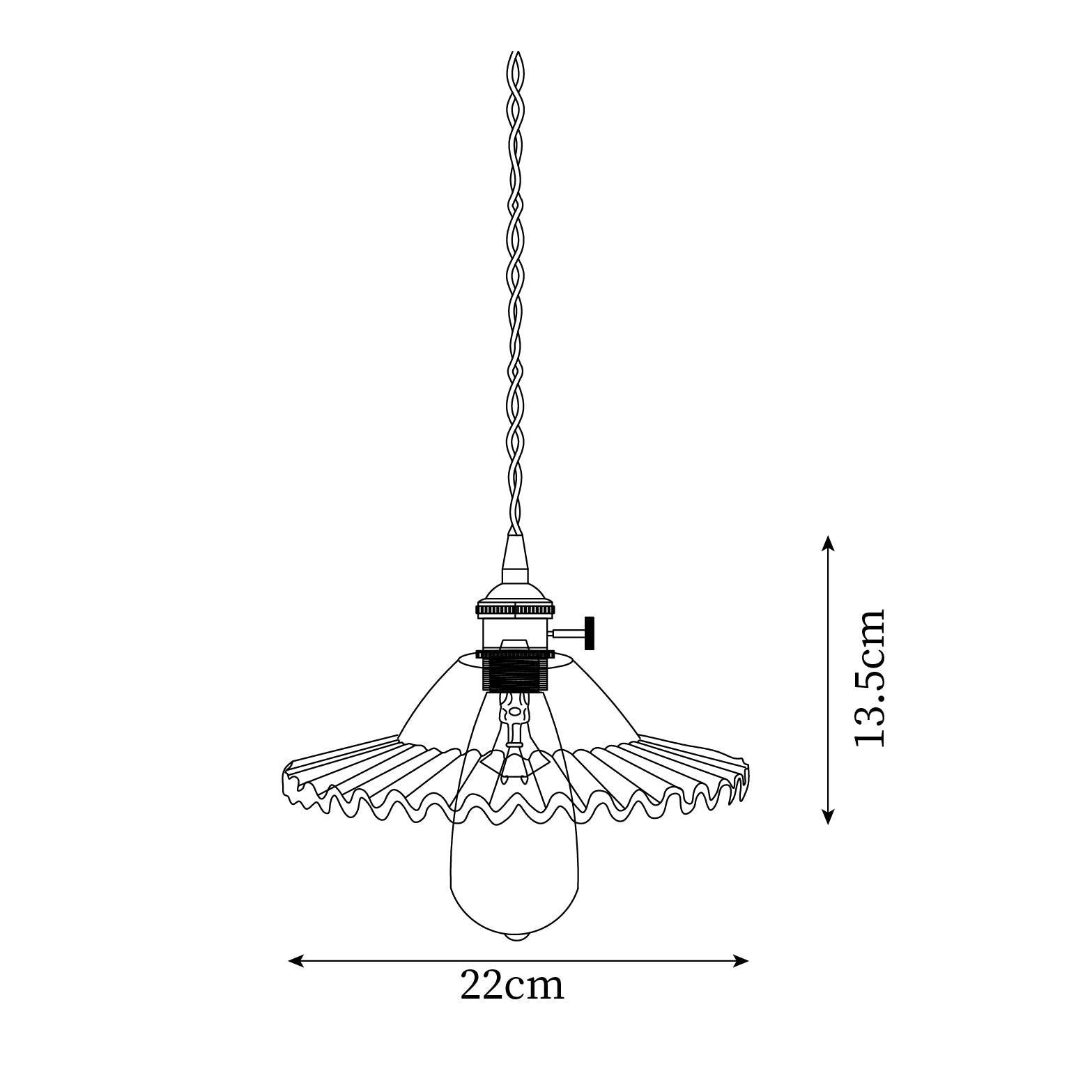 Pendelleuchte Geraffter Glasschirm Retro-Letslighting