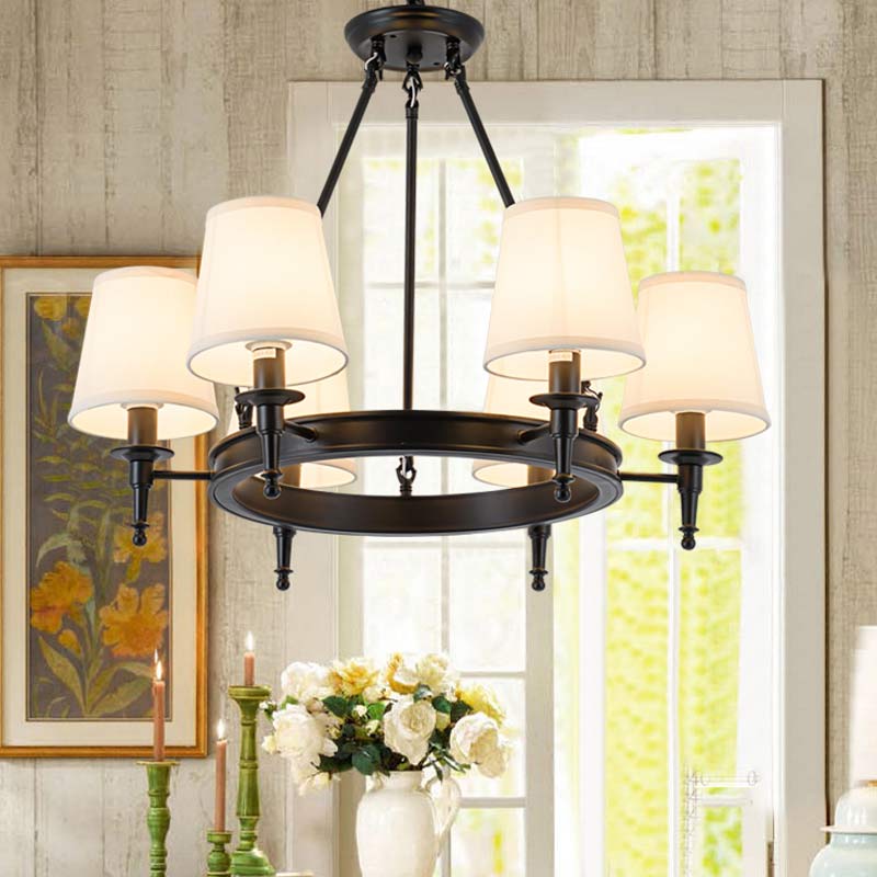 Silva Vintage LED Kronleuchter Schwarz Schlaf/Wohnzimmer Metall