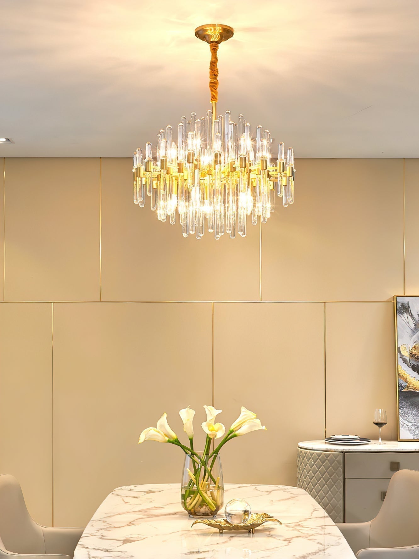 Solara Kronleuchter Antik Messing Sternenexplosion-Letslighting