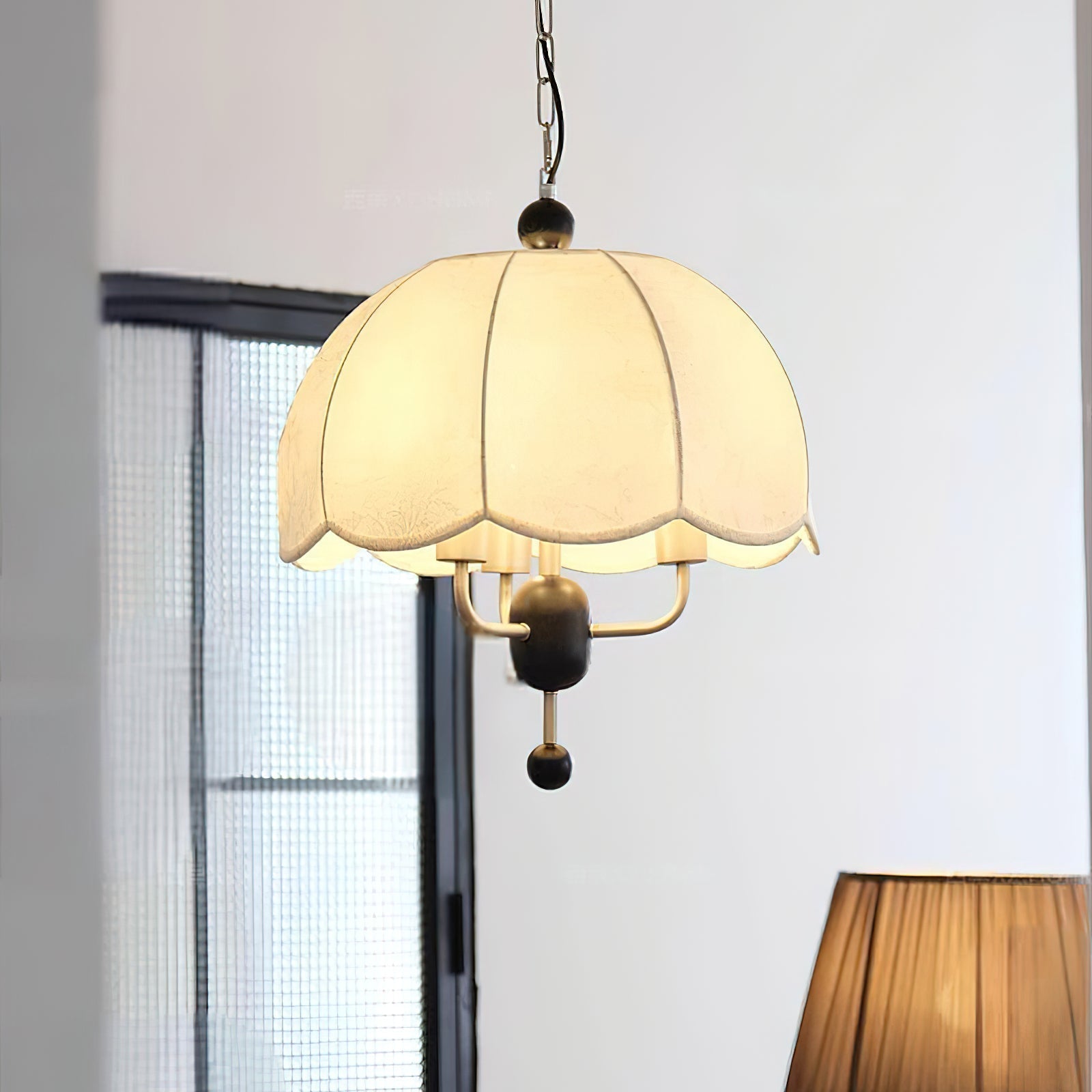 Ervaren Vintage Stoff Holz Pendelleuchte-Letslighting
