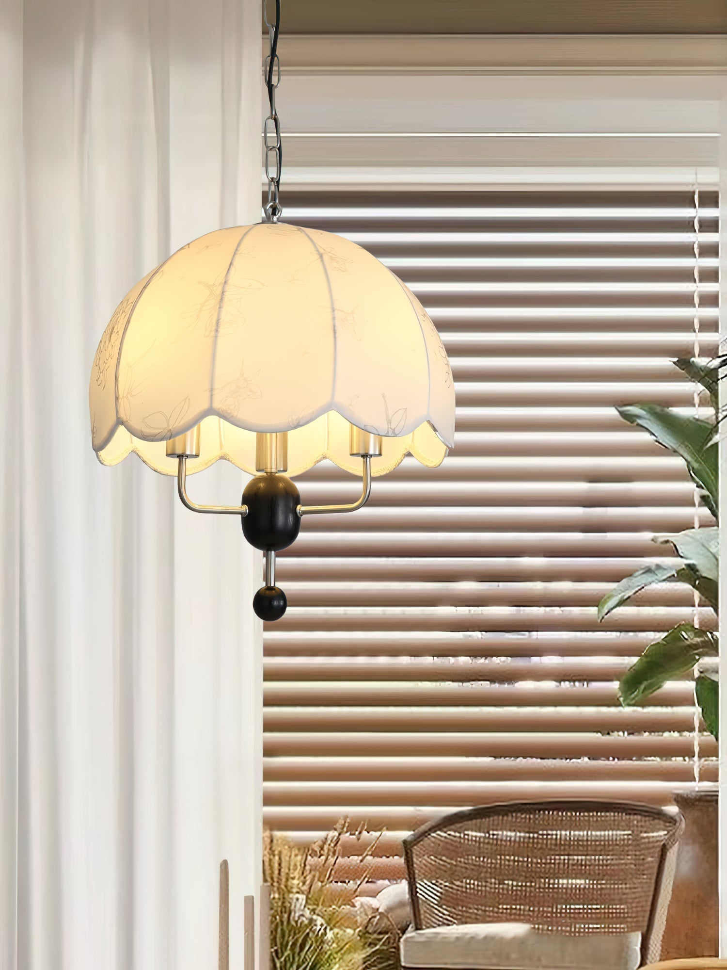 Ervaren Vintage Stoff Holz Pendelleuchte-Letslighting
