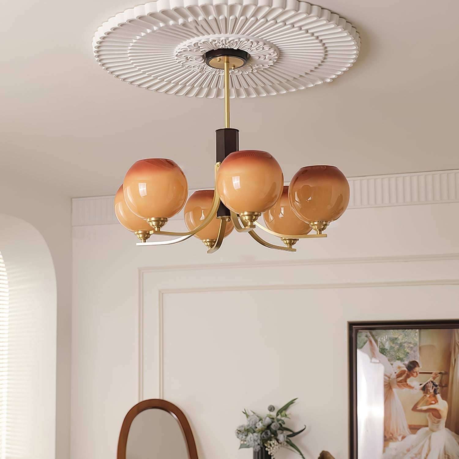 Aurora Kronleuchter Vintage Karamell Globus-Letslighting
