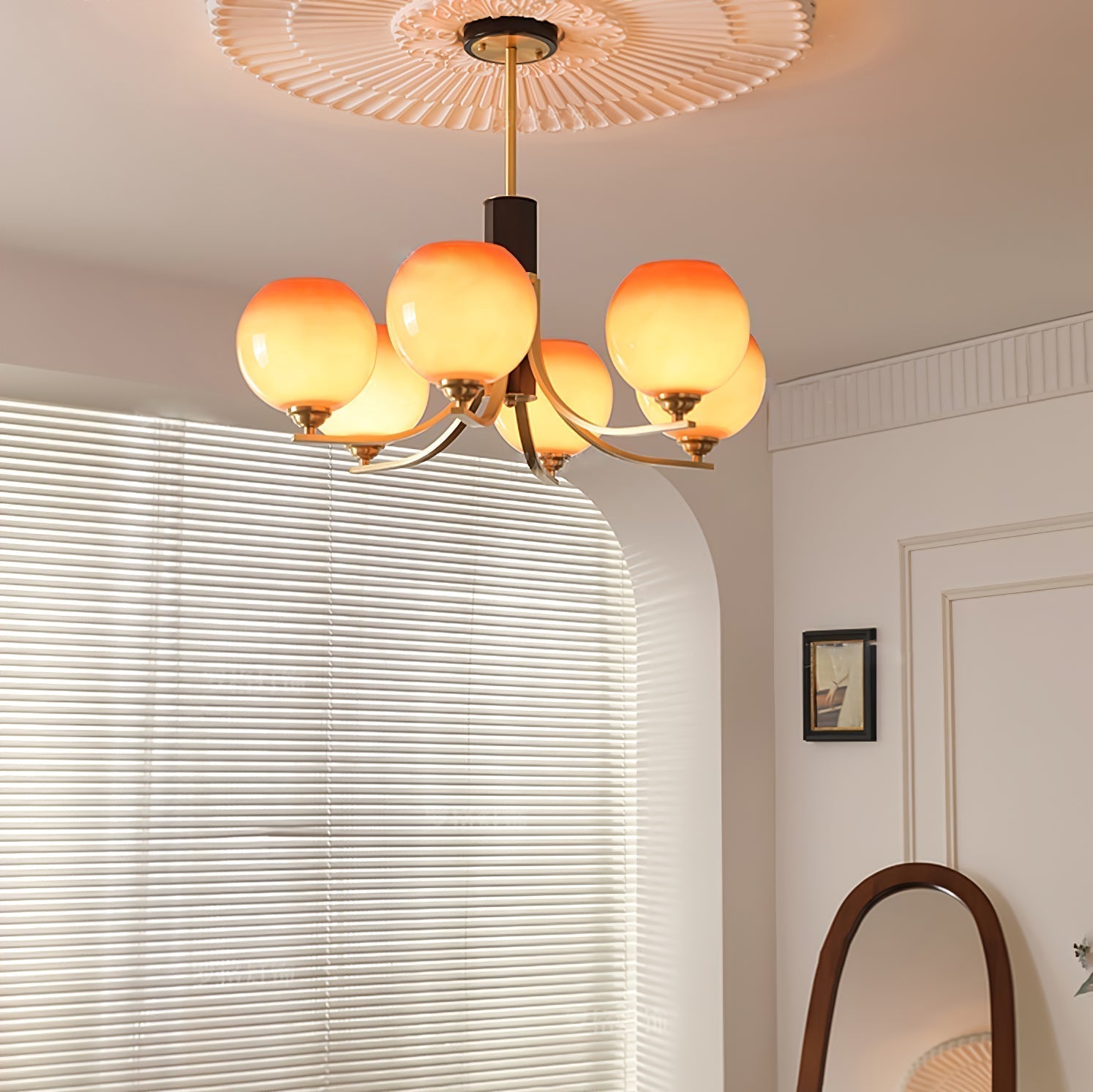 Aurora Kronleuchter Vintage Karamell Globus-Letslighting