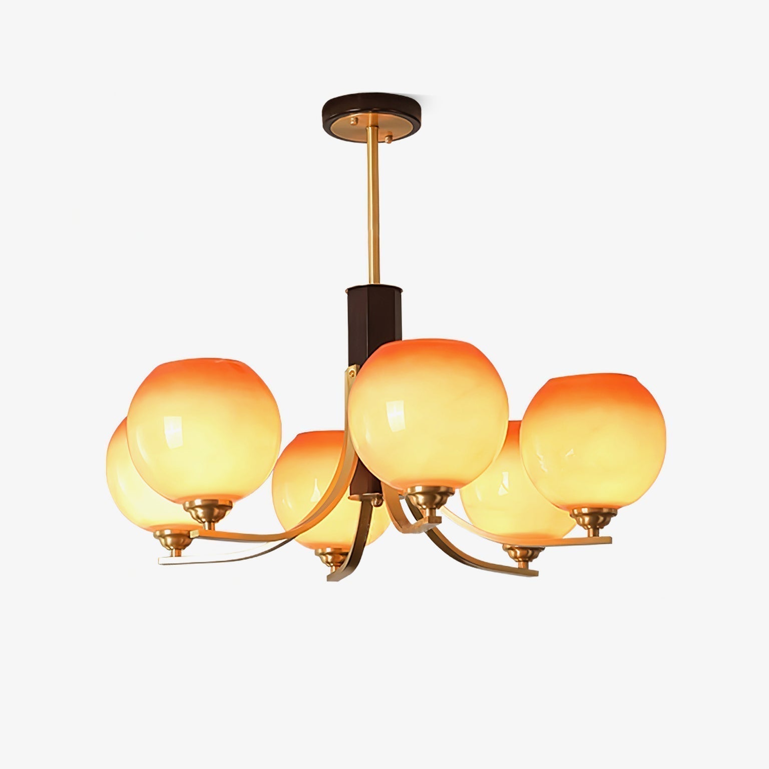 Aurora Kronleuchter Vintage Karamell Globus-Letslighting
