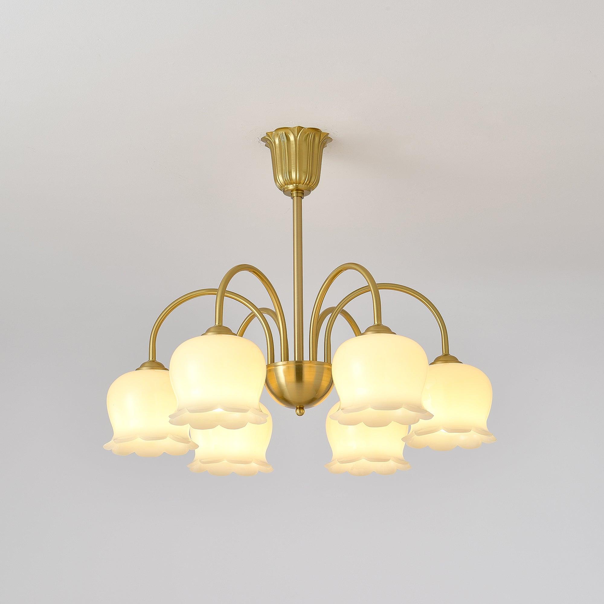 Fionel Vintage Kronleuchter mit Blütenblatt-Glas-Letslighting