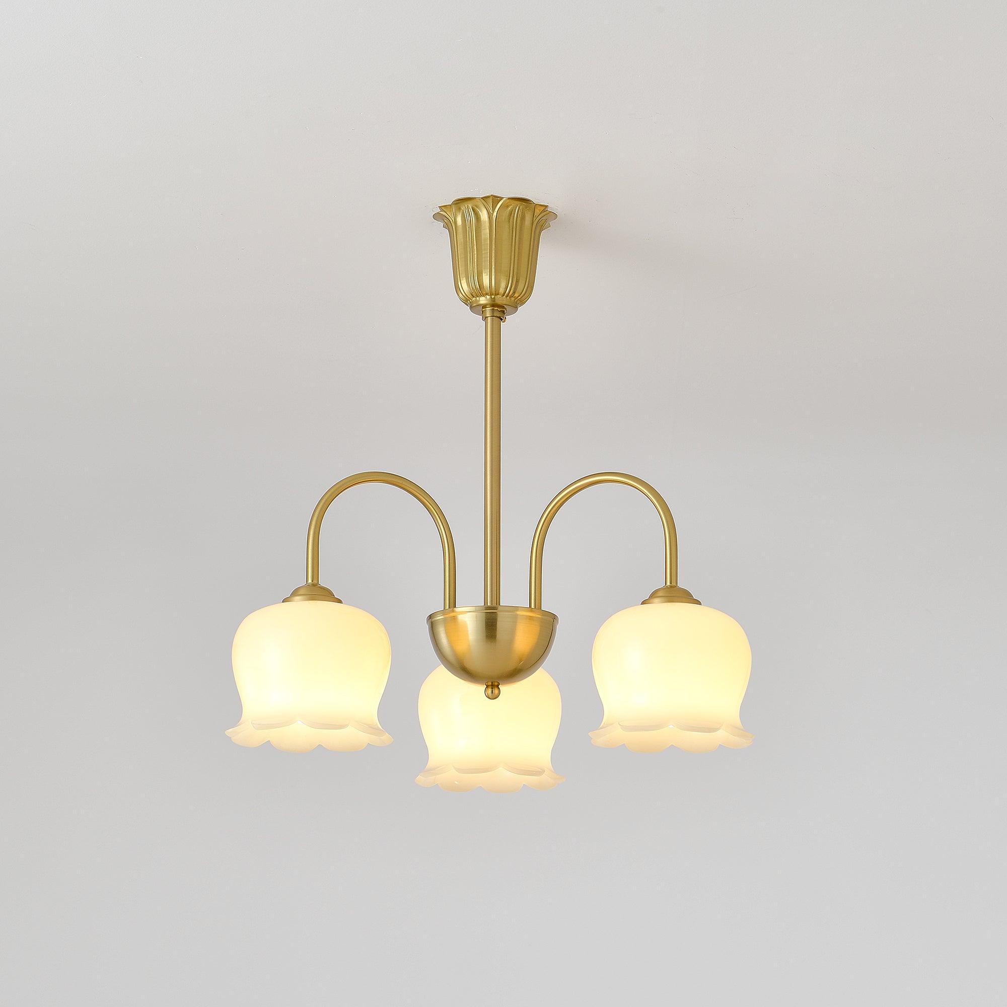 Fionel Vintage Kronleuchter mit Blütenblatt-Glas-Letslighting