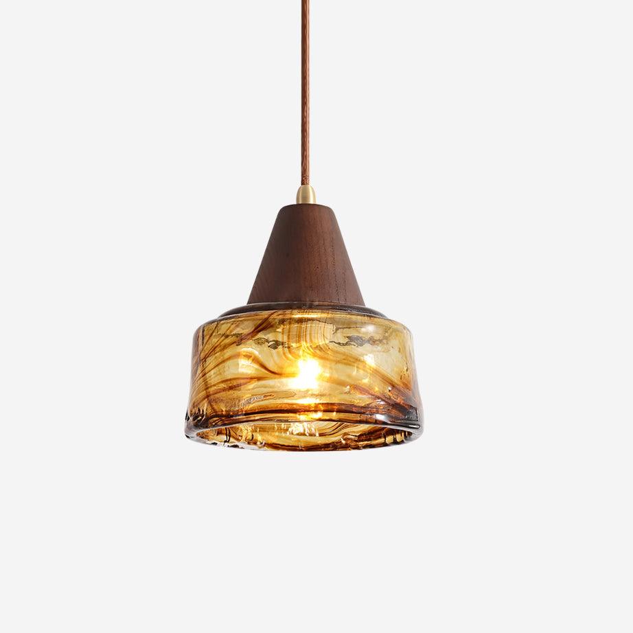York Künstlerische Vintage-Pendelleuchte aus Bernsteinglas-Letslighting