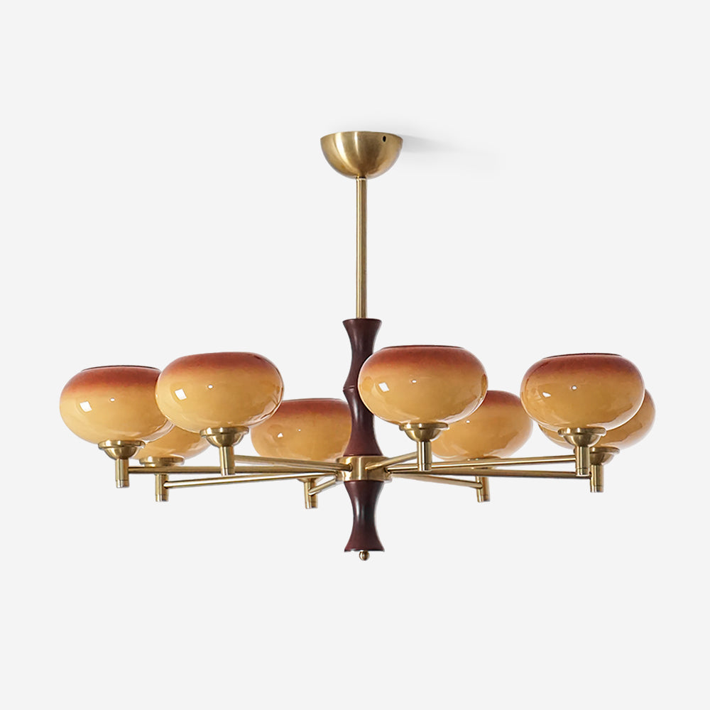 Logan Vintage Kronleuchter aus Glas und Holz-Letslighting
