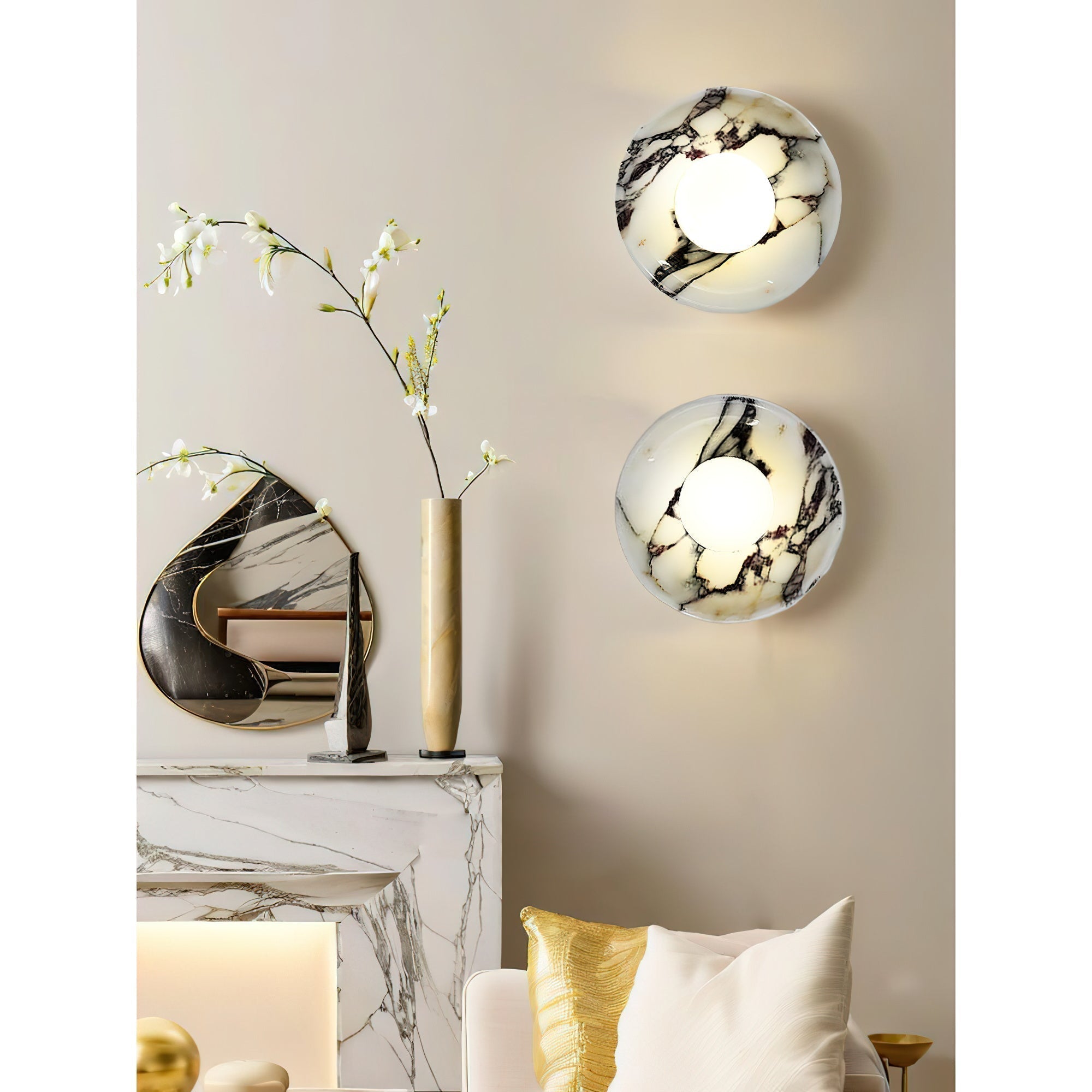 Cacariel Modern Minimalist Marble Glass Wall Lamp - Letslighting