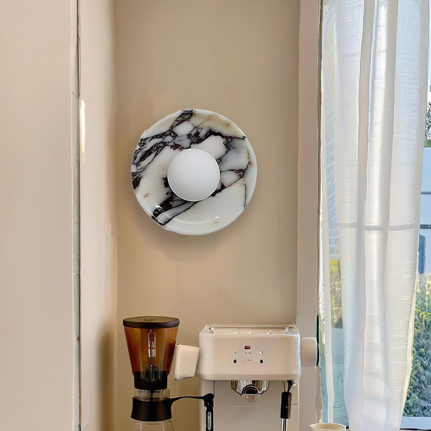 Cacariel Modern Minimalist Marble Glass Wall Lamp - Letslighting