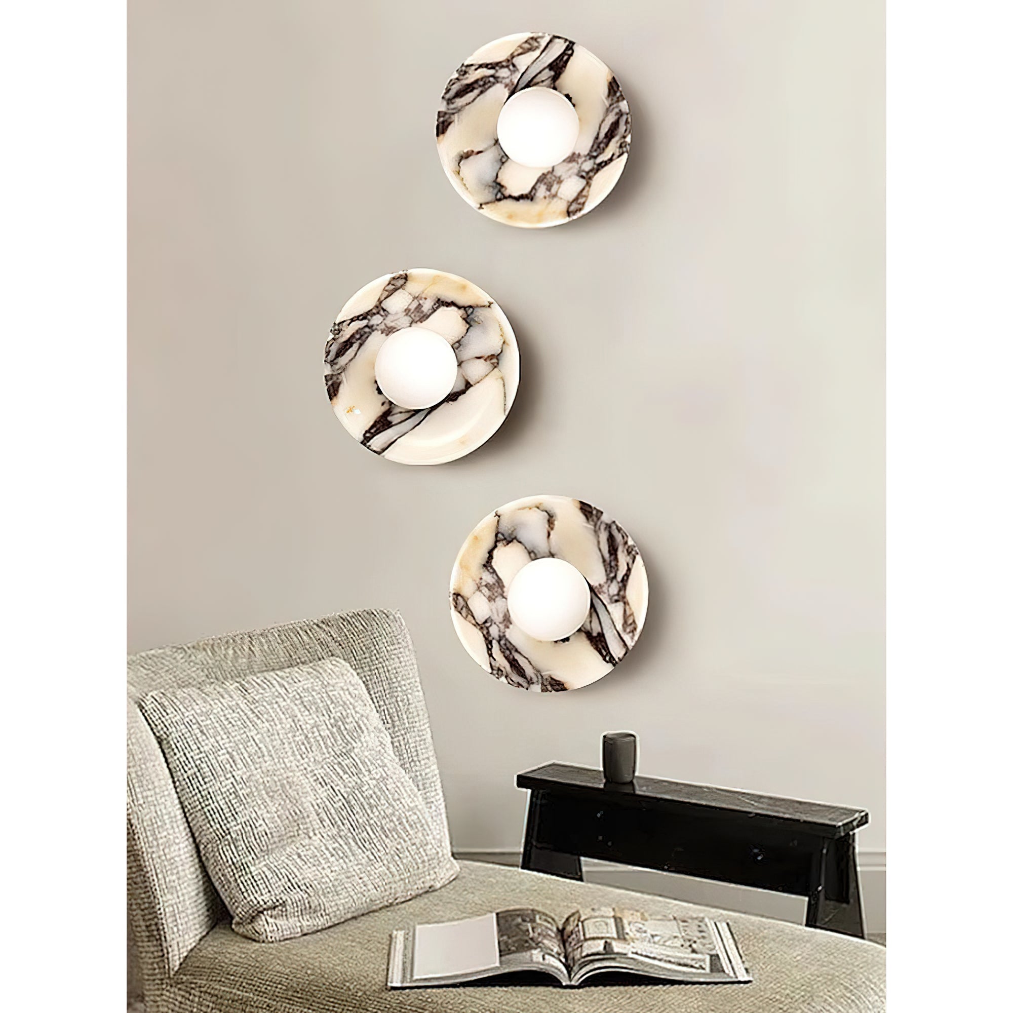 Cacariel Modern Minimalist Marble Glass Wall Lamp - Letslighting