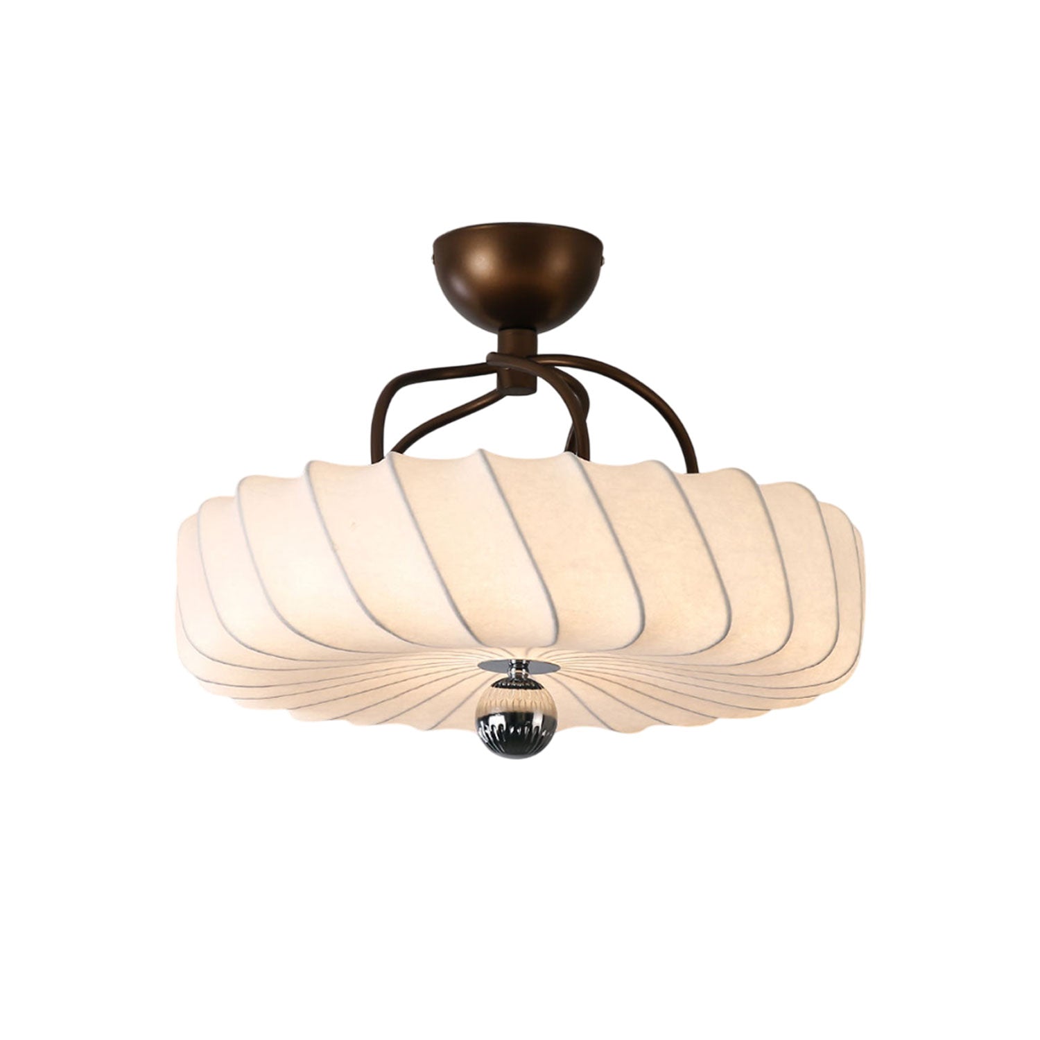 Zelore Pendelleuchte aus Bronzefarbenem Stoff mit Wirbelmuster-Letslighting