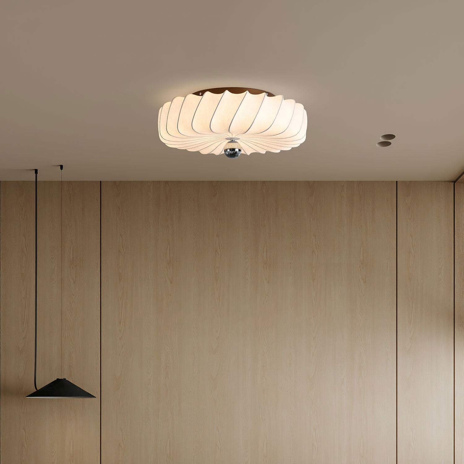 Zelore Pendelleuchte aus Bronzefarbenem Stoff mit Wirbelmuster-Letslighting