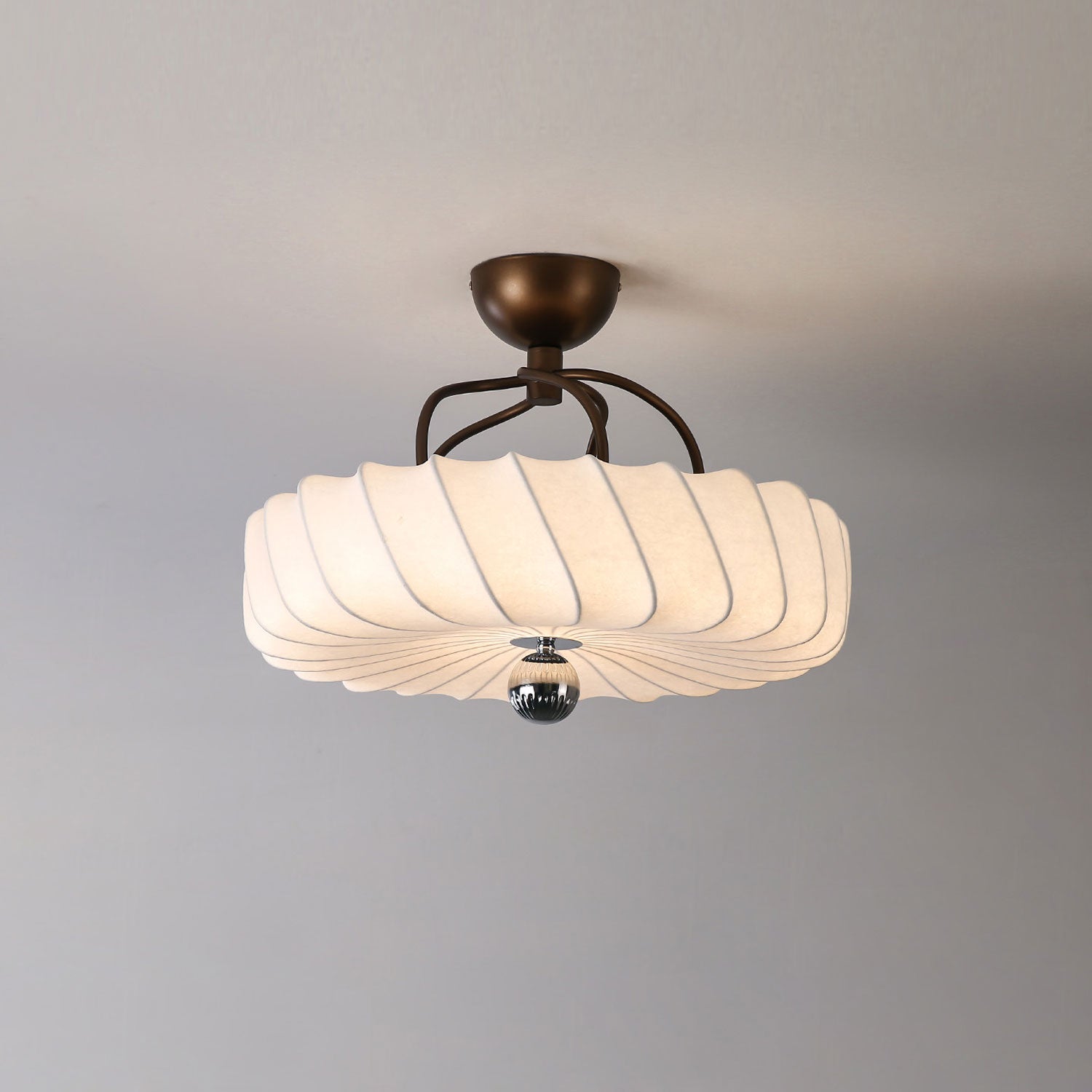 Zelore Pendelleuchte aus Bronzefarbenem Stoff mit Wirbelmuster-Letslighting
