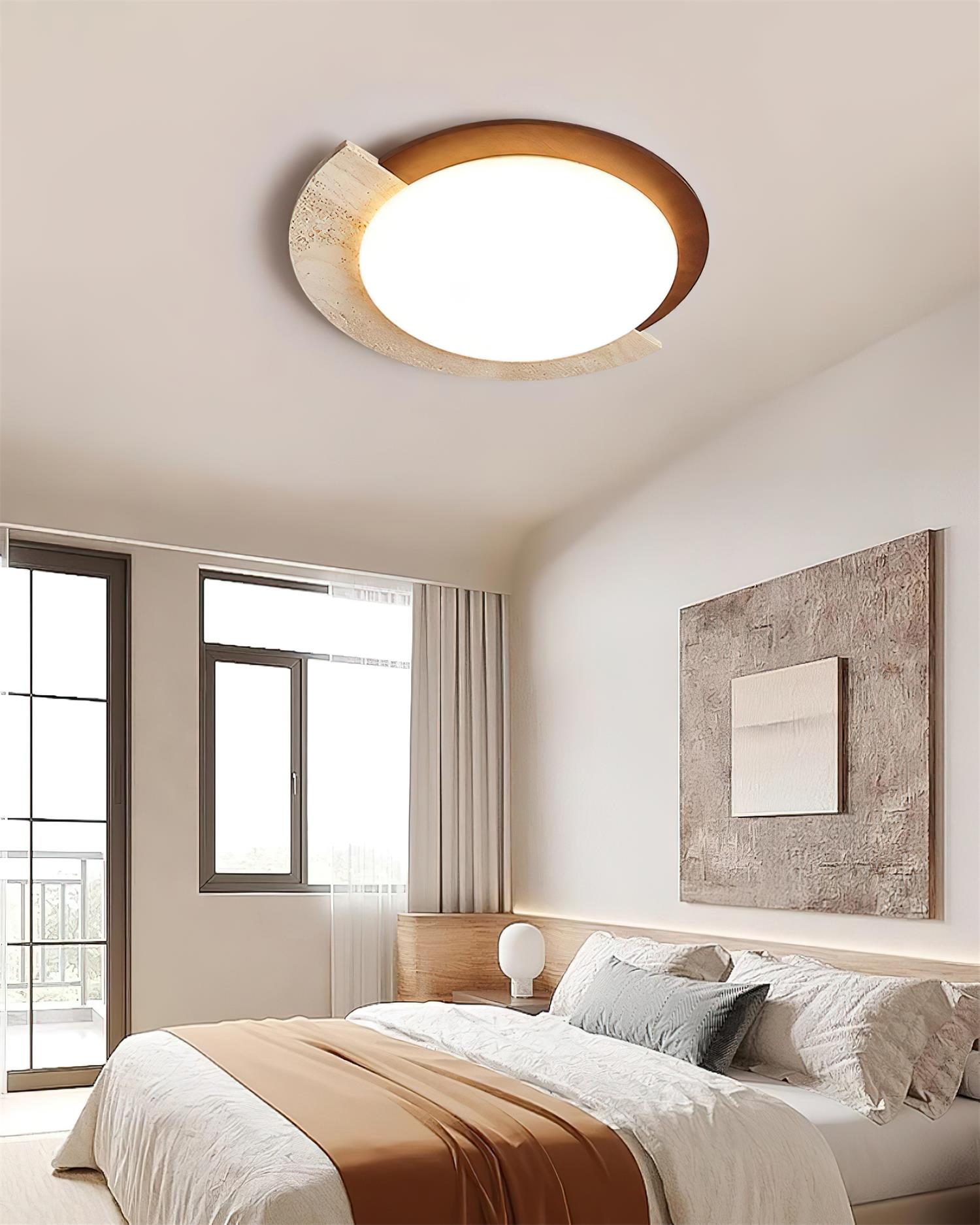 Ritta Travertin Oval LED Deckenleuchte-Letslighting