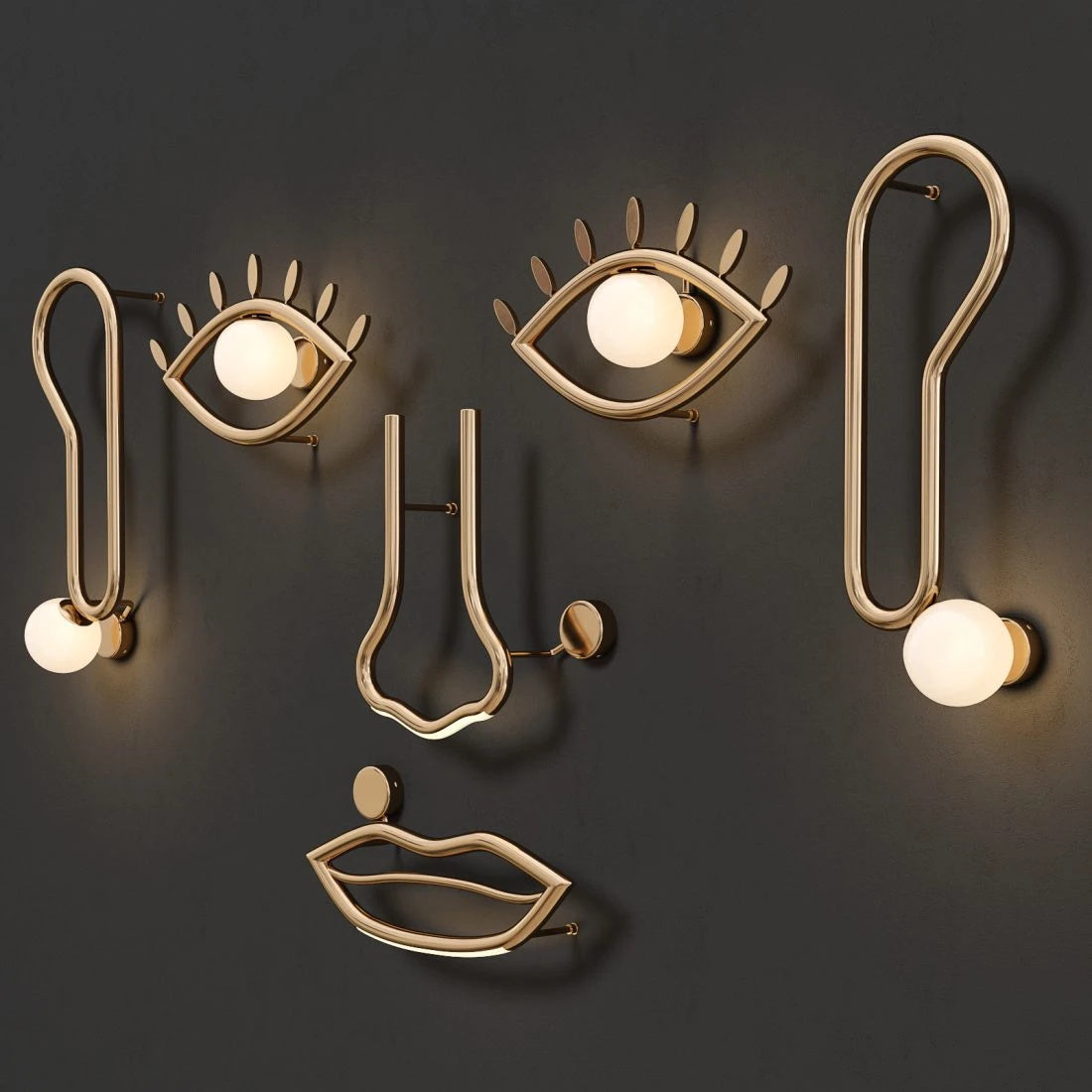 Oldore Wandleuchte aus Messing und Glas-Letslighting