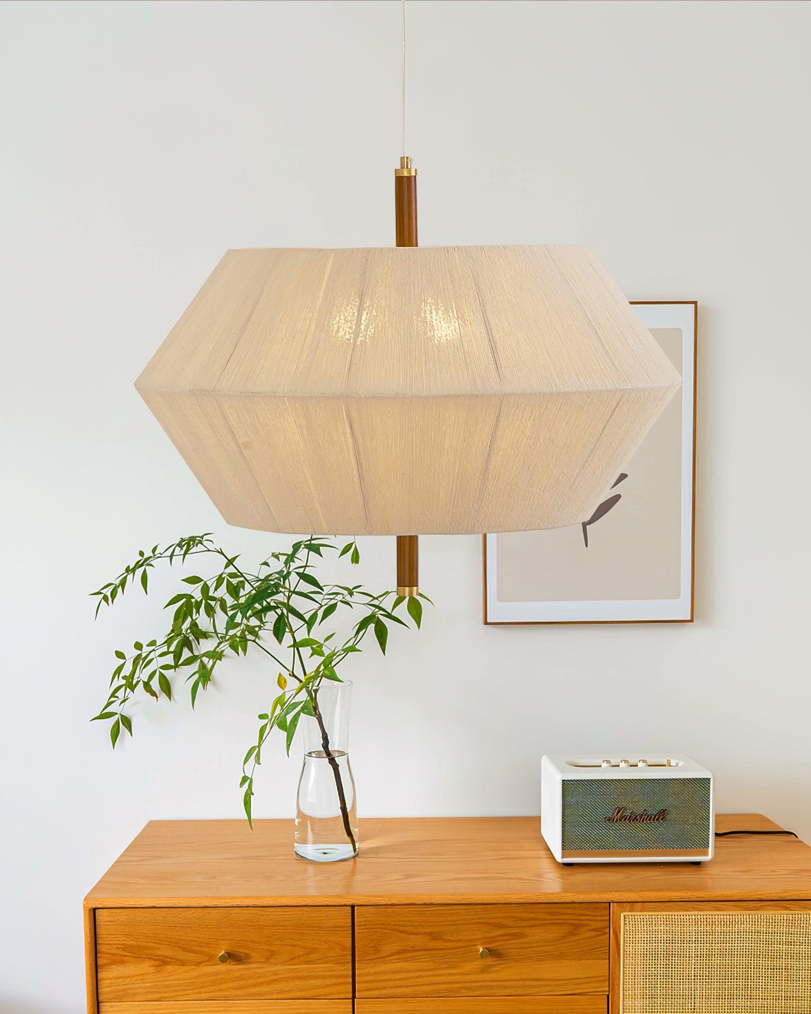 Pendelleuchte Baumwollfaden Schirm Natur-Letslighting