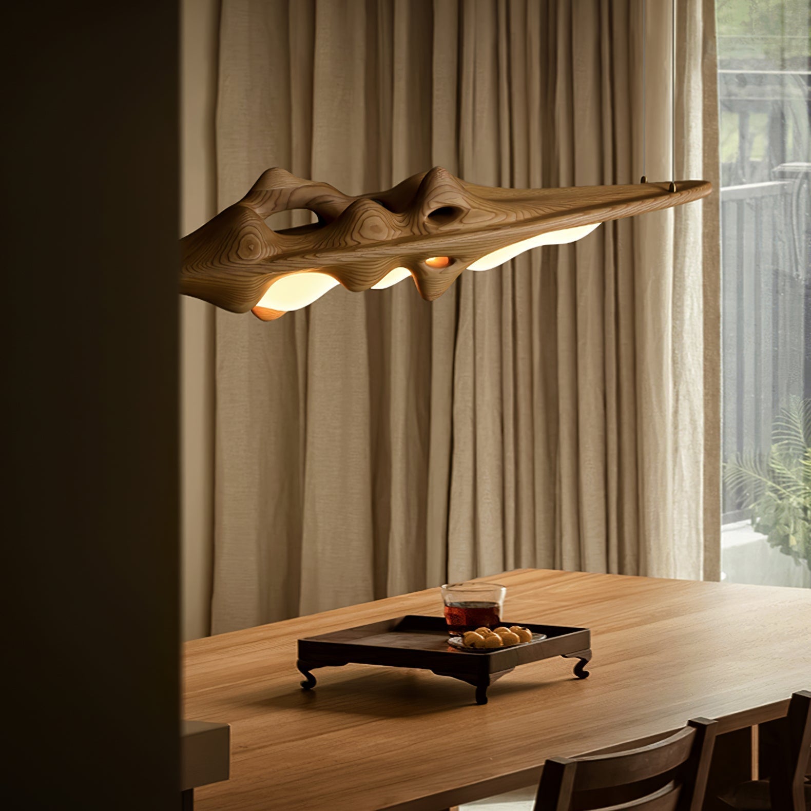 Ulsorira Topografische Holz-Pendelleuchte-Letslighting