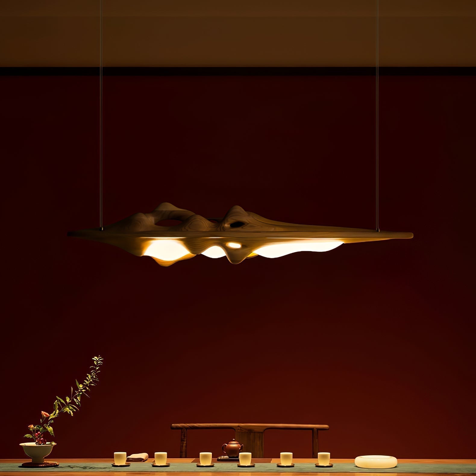 Ulsorira Topografische Holz-Pendelleuchte-Letslighting