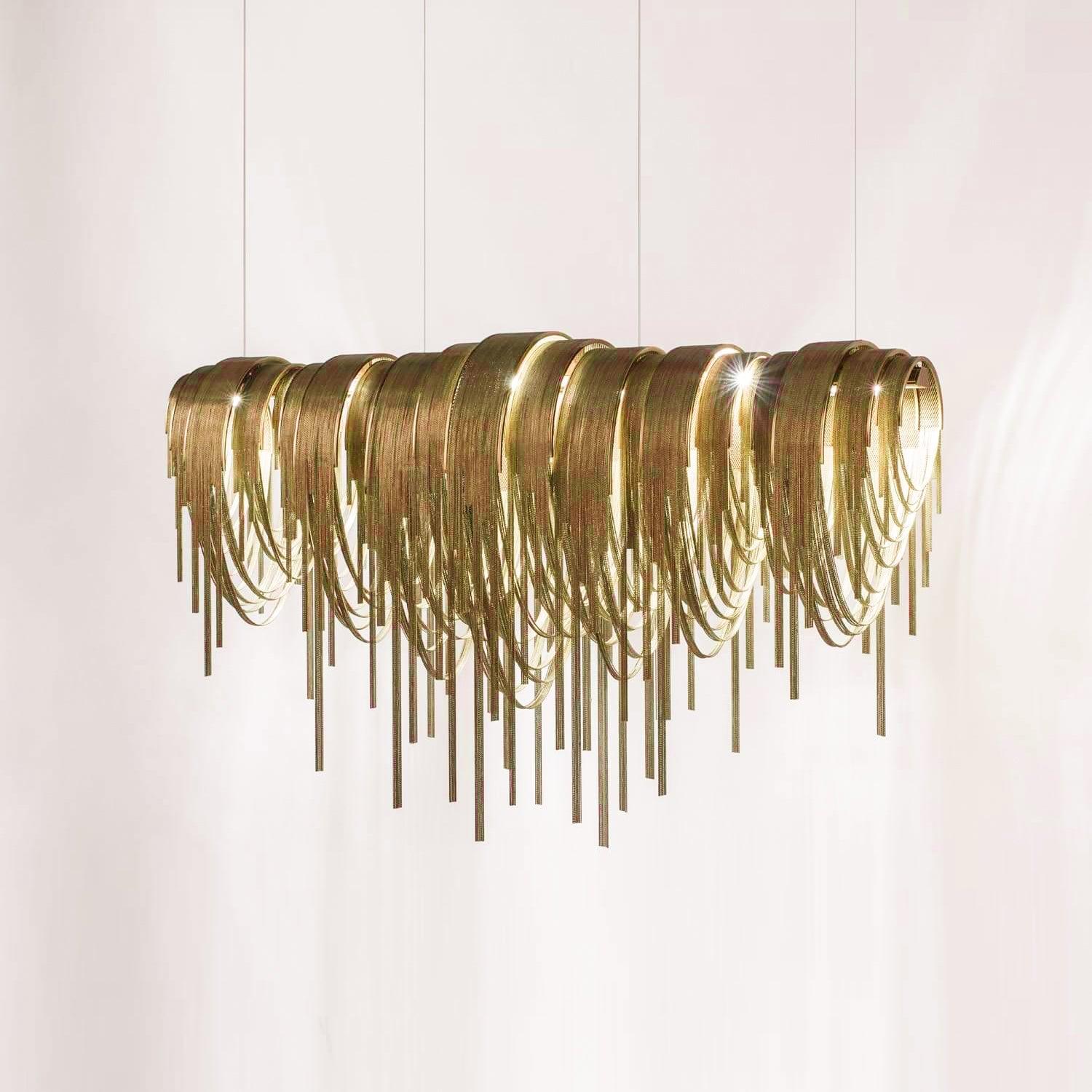 Lustra Kronleuchter Geschichtete Kette Nickel Luxus-Letslighting