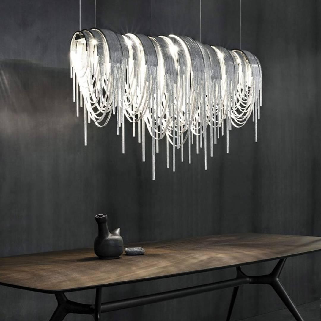 Lustra Kronleuchter Geschichtete Kette Nickel Luxus-Letslighting