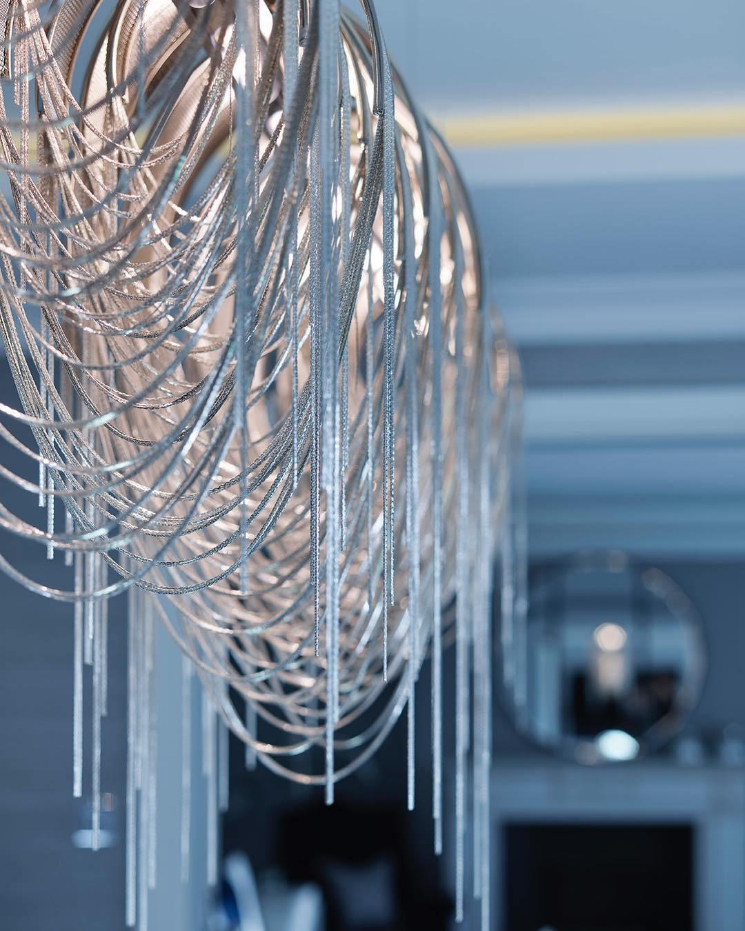 Lustra Kronleuchter Geschichtete Kette Nickel Luxus-Letslighting