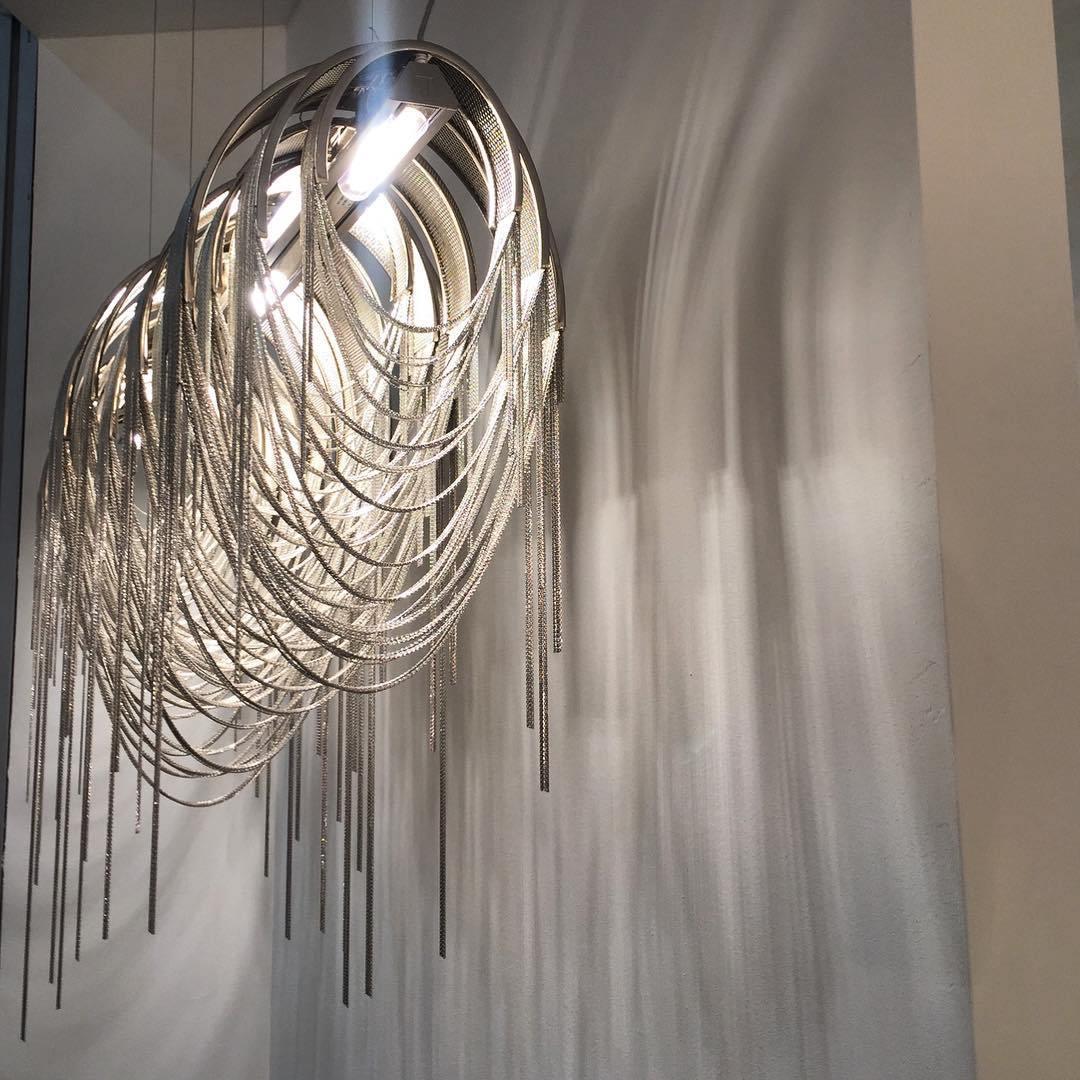 Lustra Kronleuchter Geschichtete Kette Nickel Luxus-Letslighting