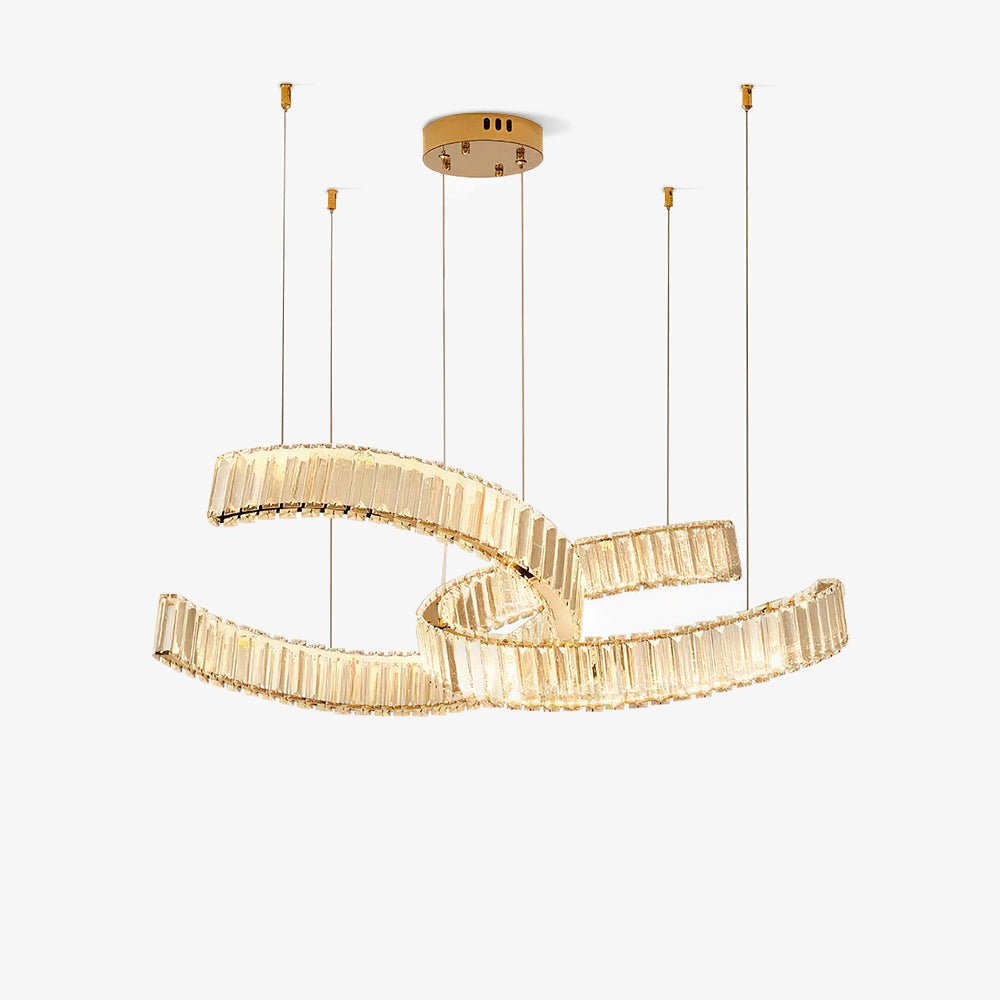 Lustra Kronleuchter Spirale Kristall Gold Glam-Letslighting