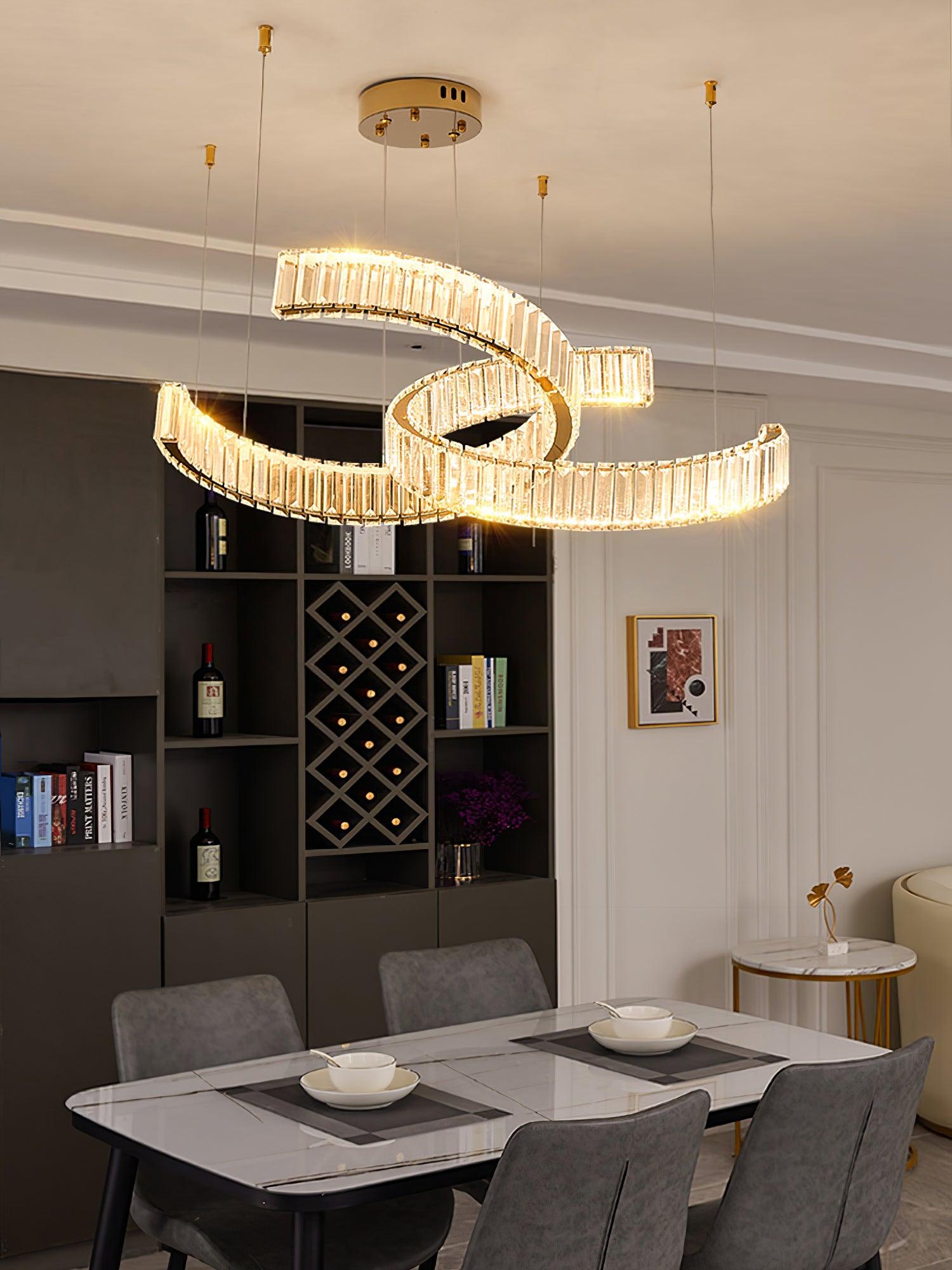 Lustra Kronleuchter Spirale Kristall Gold Glam-Letslighting