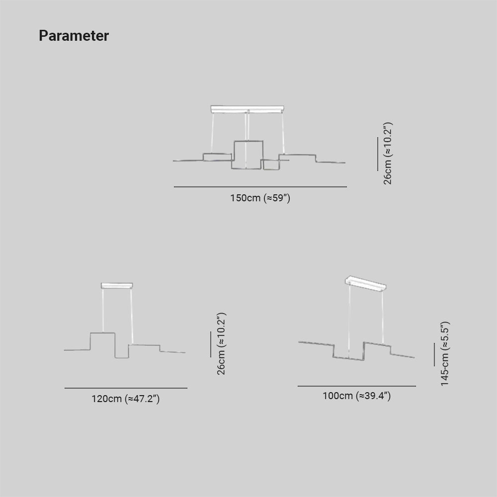 Arisha Modern LED Linear PendelleuchteEsszimmer Metall Acryl