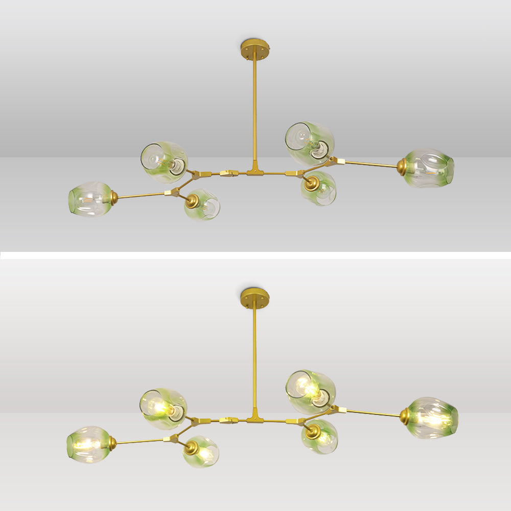 Valentina Pendelleuchte Schwarze/Gold Wohnzimmer/Schlafzimmer Metall/Glas