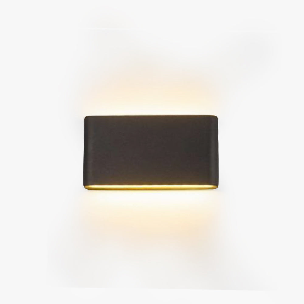 Ray Modern Wasserdichte LED Wandleuchte Rechteckig Innen/Außen Weiß/Schwarz Metall