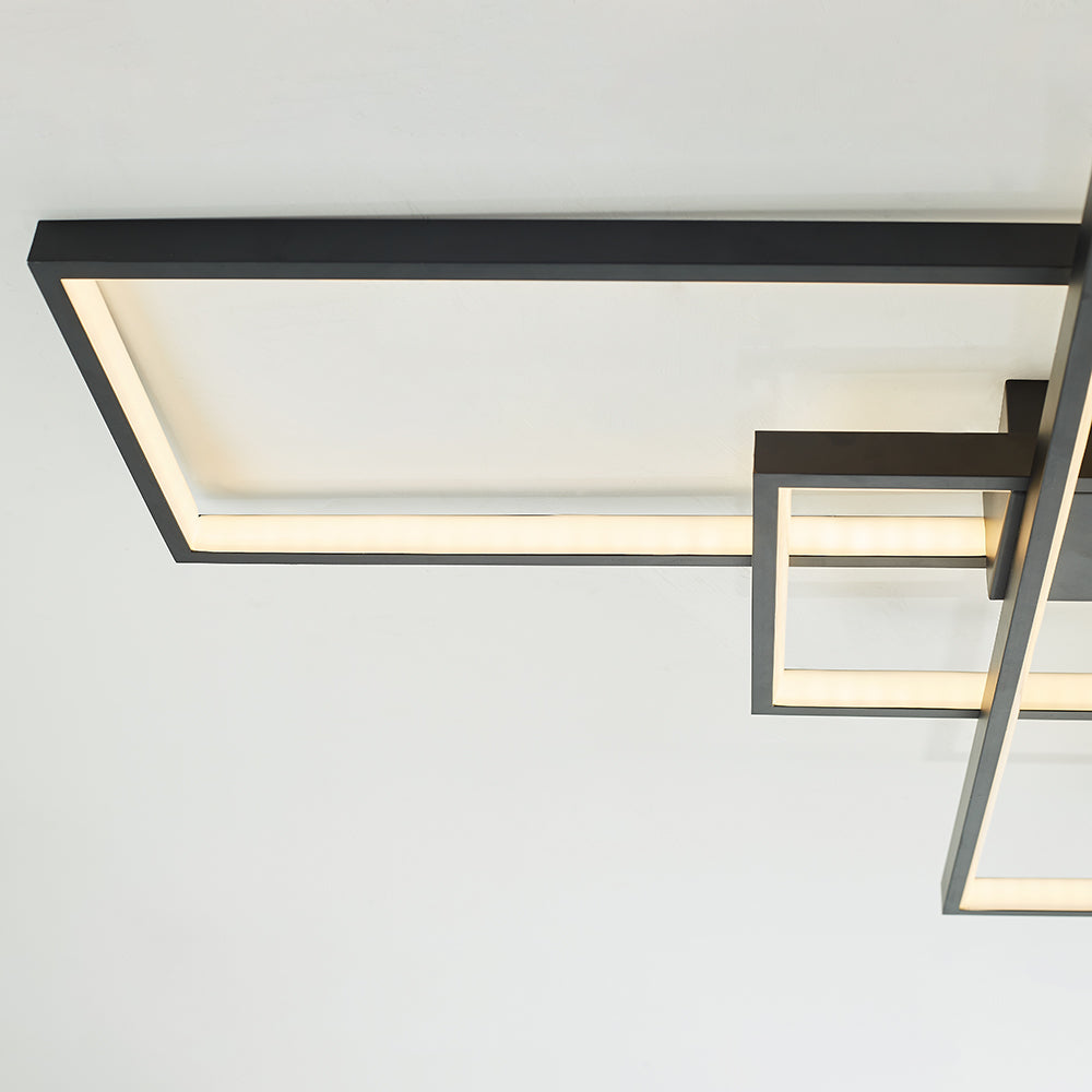 Arisha Deckenleuchte, Polygonal, Schwarz/Weiß, Wohnzimmer/Schlafzimmer