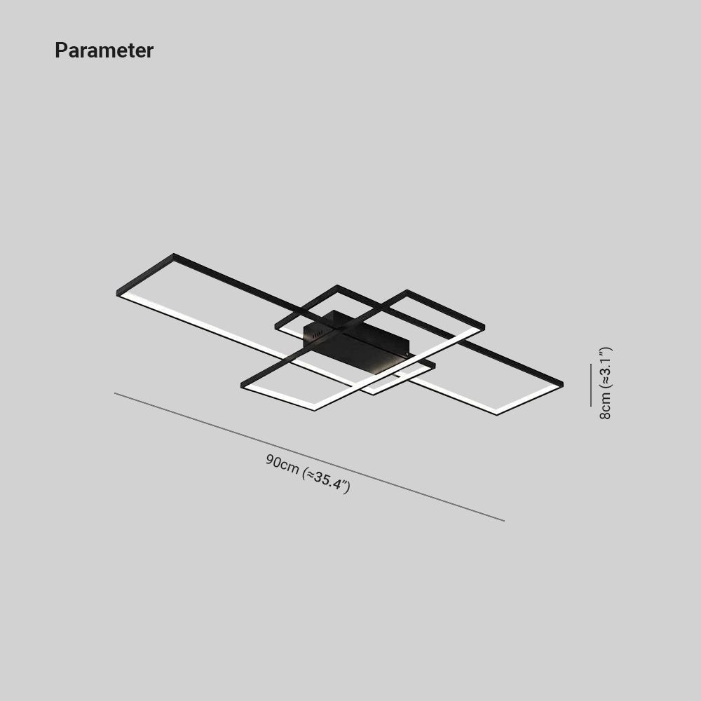Arisha Deckenleuchte, Polygonal, Schwarz/Weiß, Wohnzimmer/Schlafzimmer