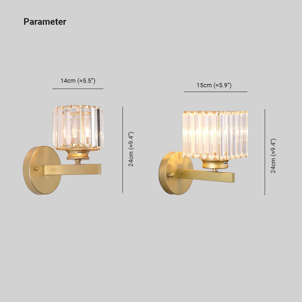 Kristy Modern LED Wandleuchte Innen Schwarz Schlafzimmer Kristall/Metall