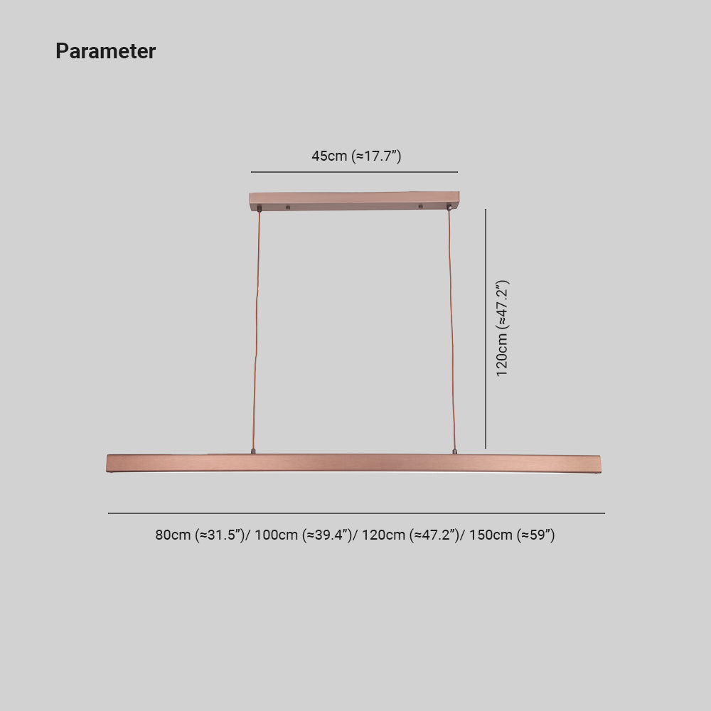 Edge Moderne LED Pendelleuchte Linear Schwarz/Braun Esszimmer Metall