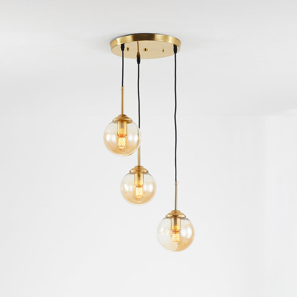 Valentina Modern Rund LED Pendelleuchte Metall Glas Esszimmer Wohnzimmer Schlafzimmer