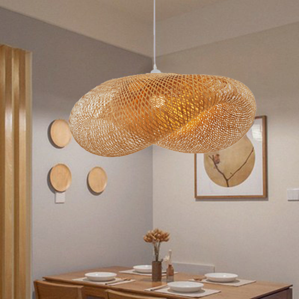 Muto Boho LED Pendelleuchte Bambus Wohn/Esszimmer/Arbeitszimmer